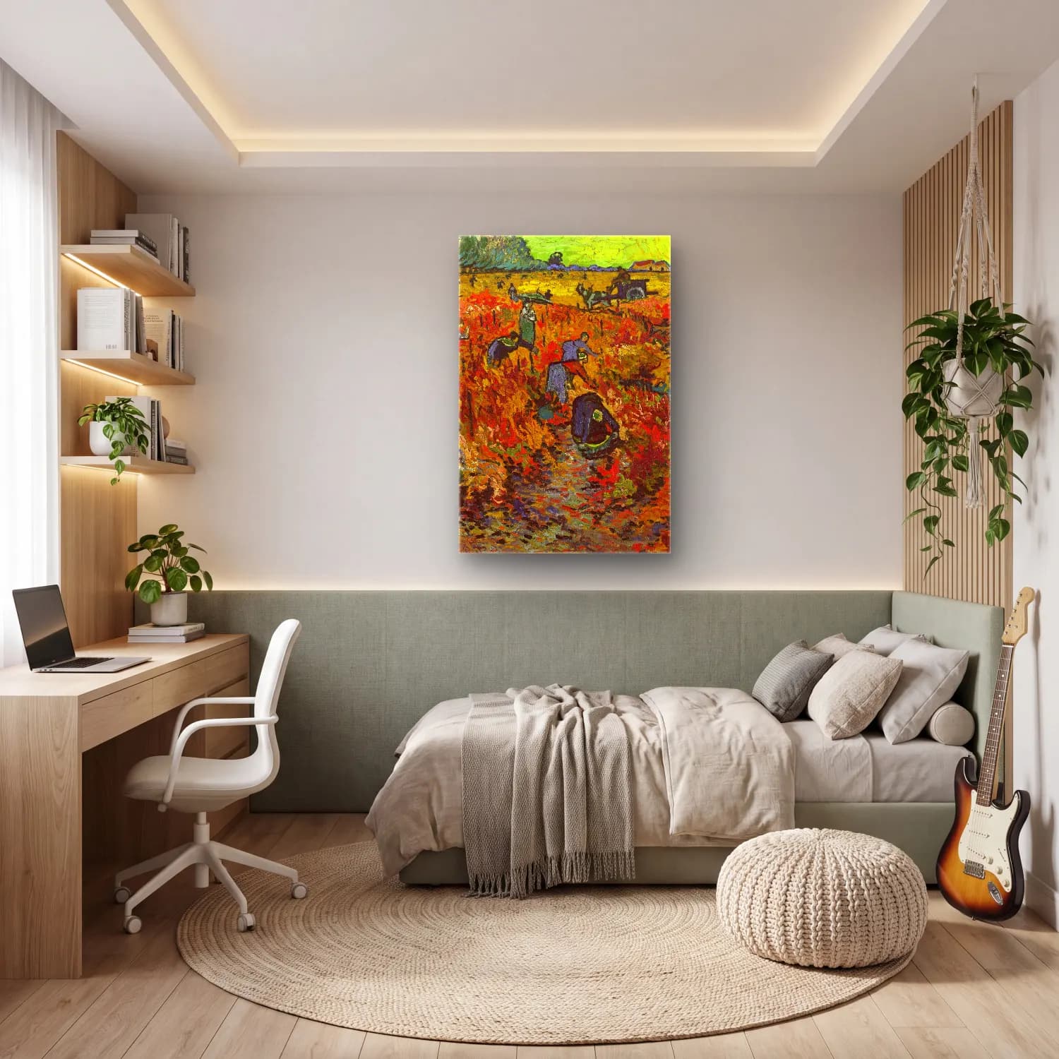 Vincent van Gogh – he Red Vineyard cam tablo — genç odasında