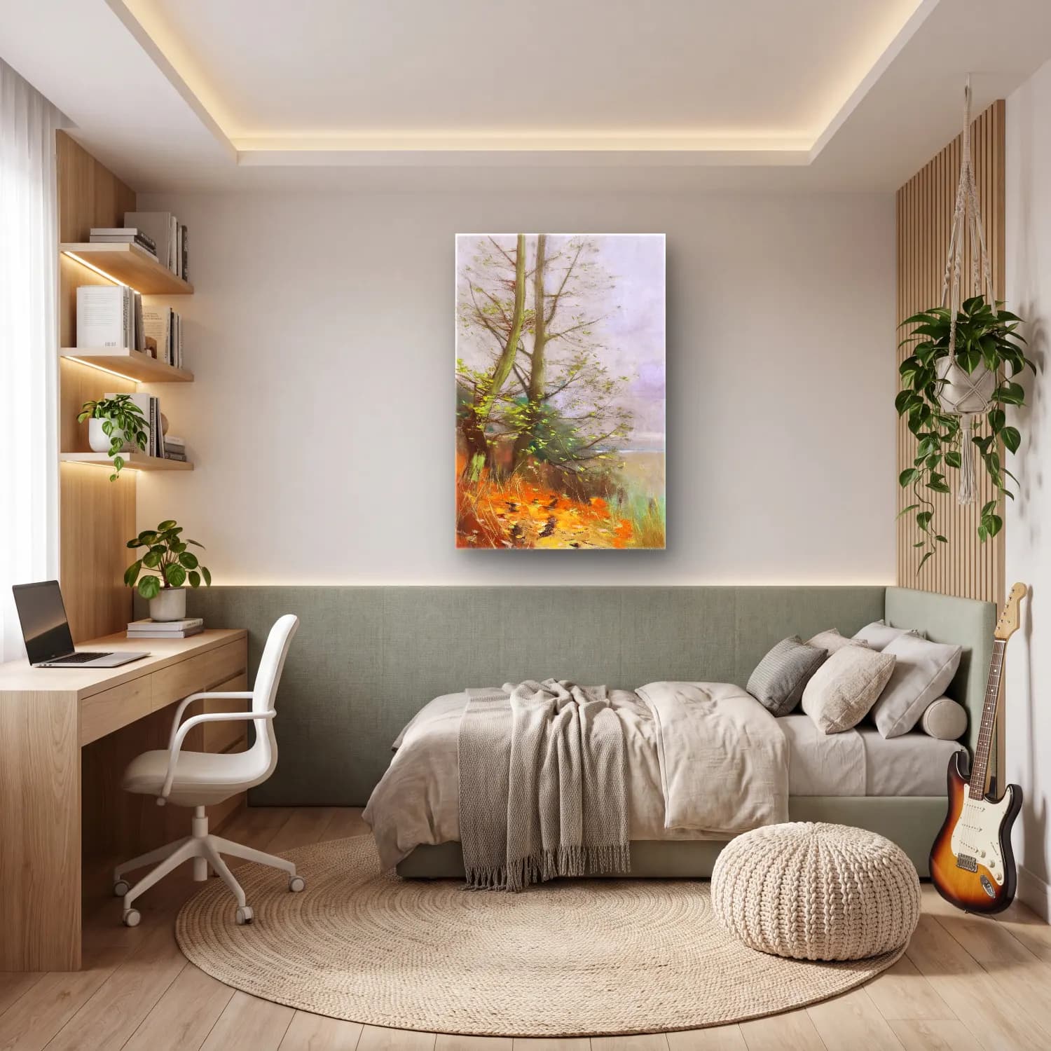 Karl Hagemeister – Herbst – Pastel Tonlar cam tablo — genç odasında