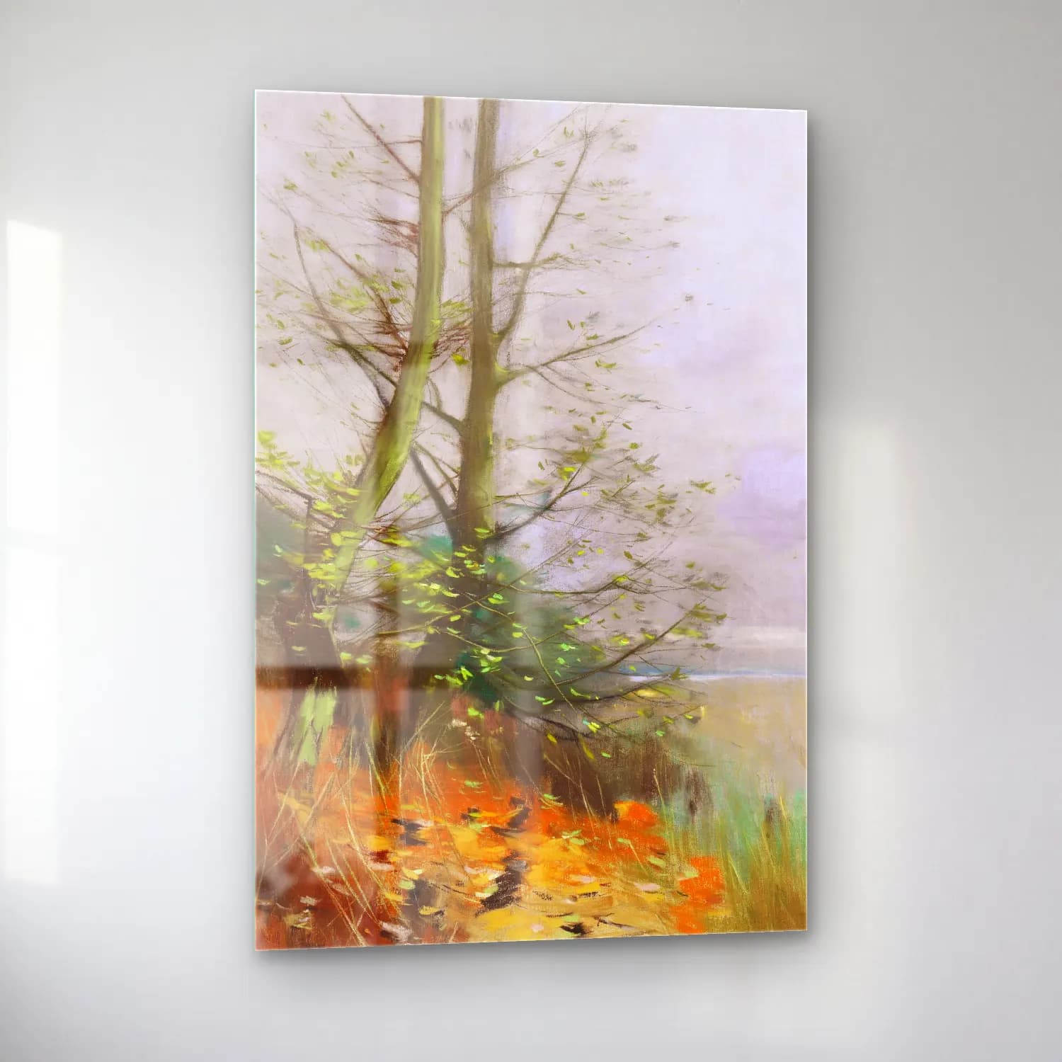 Karl Hagemeister – Herbst – Pastel Tonlar cam tablo — sol açıdan görünüm