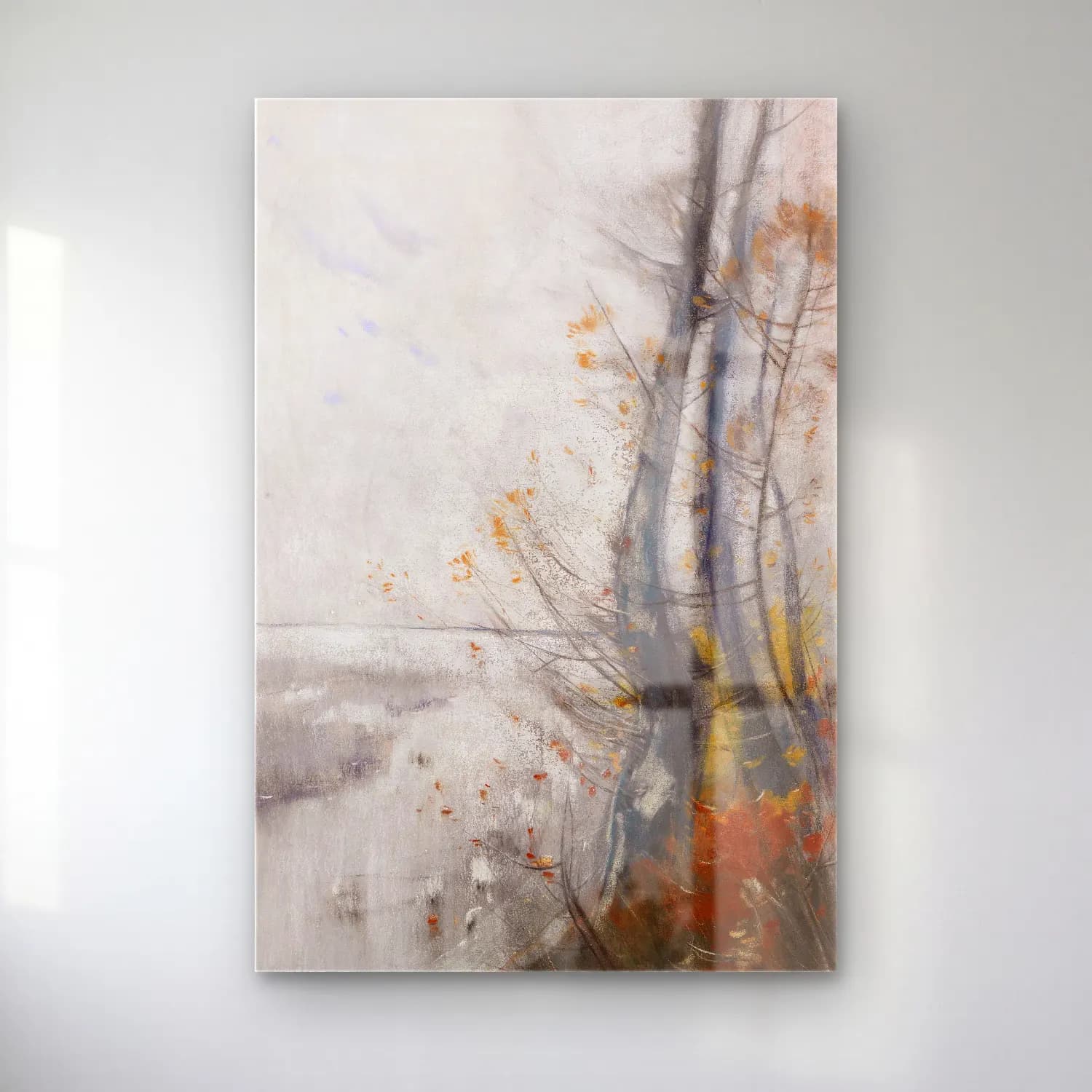 Karl Hagemeister – Märkische Herbstlandschaft (Wentorfgraben) cam tablo — Karl Hagemeister – Märkische Herbstlandschaft (Wentorfgraben) — empresyonist sonbahar ağaçları