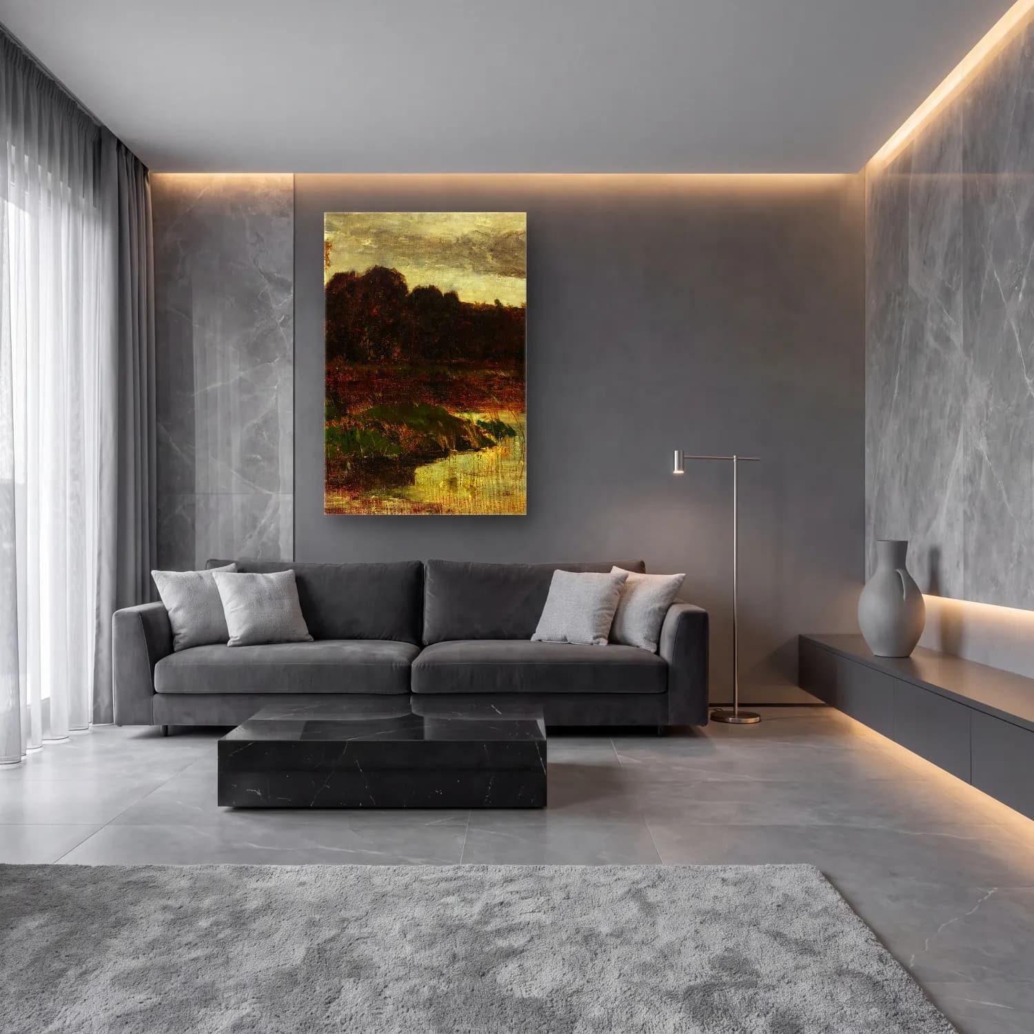 Karl Hagemeister – Märkische Landschaft cam tablo — lüks salon duvarında
