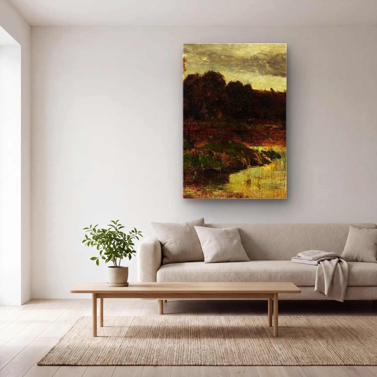 Karl Hagemeister – Märkische Landschaft cam tablo — açık renk salonda