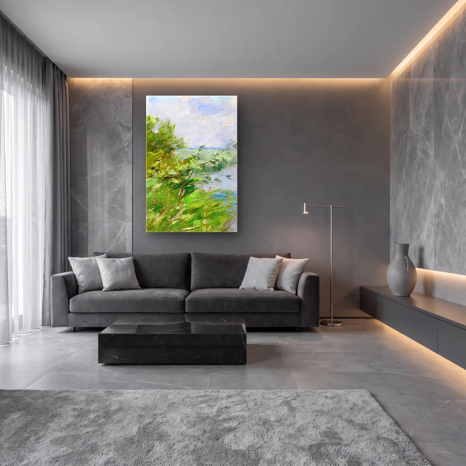 Karl Hagemeister – Märkische Seenlandschaft cam tablo — lüks salon duvarında