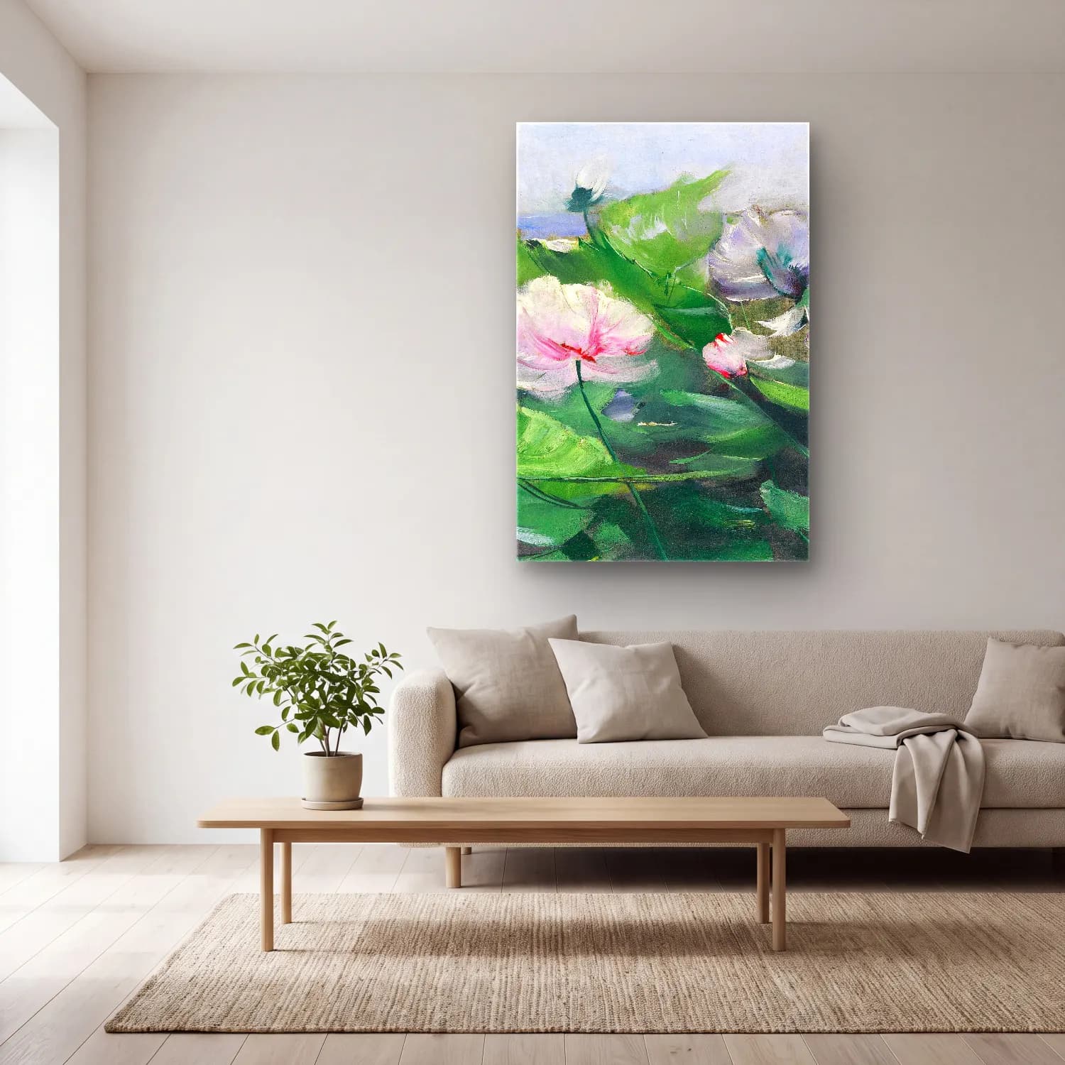 Karl Hagemeister – Wasserrosen – Pastel Tonlar cam tablo — açık renk salonda