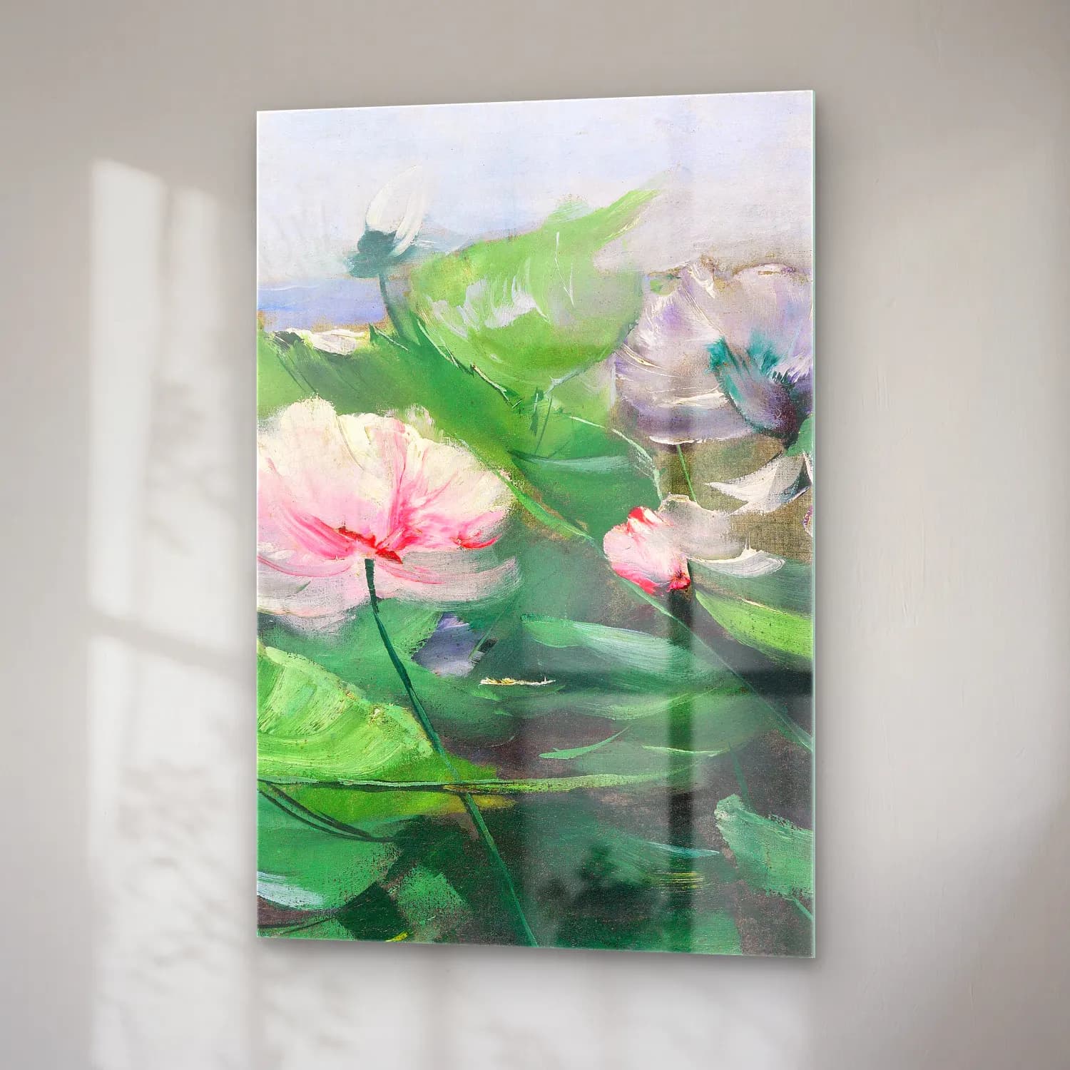 Karl Hagemeister – Wasserrosen – Pastel Tonlar cam tablo — sağ açıdan görünüm