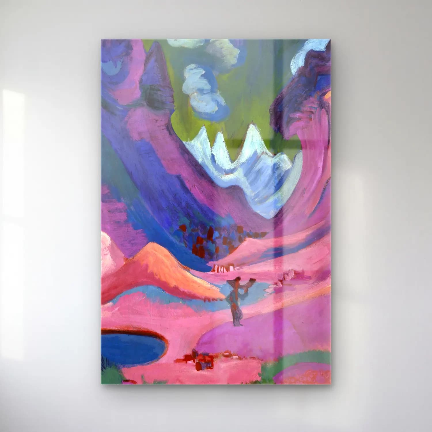 Ernst Ludwig Kirchner – Amselfluh – Mor Tonlar cam tablo — Ernst Ludwig Kirchner – Amselfluh – Mor Tonlar — empresyonist renk alanları