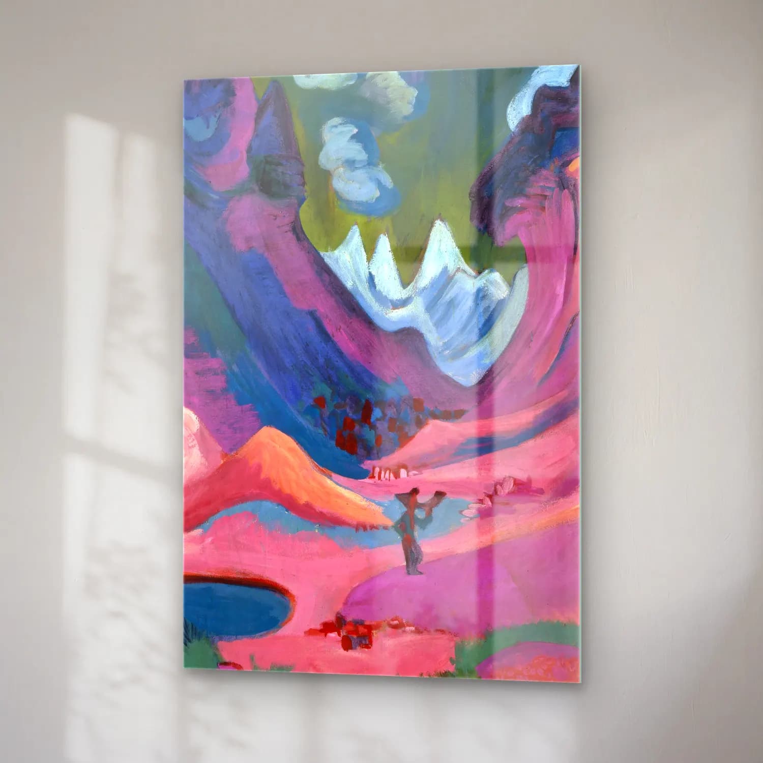 Ernst Ludwig Kirchner – Amselfluh – Mor Tonlar cam tablo — sağ açıdan görünüm