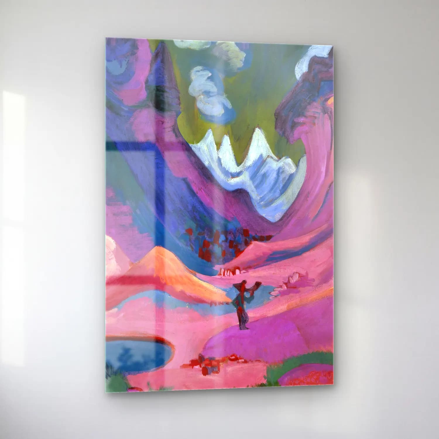 Ernst Ludwig Kirchner – Amselfluh – Mor Tonlar cam tablo — sol açıdan görünüm