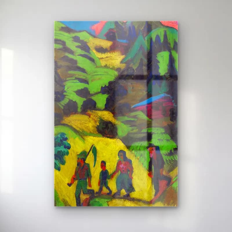 Ernst Ludwig Kirchner – Heimkehrender Heuer – Yeşil Tonlar cam tablo — Ernst Ludwig Kirchner – Heimkehrender Heuer – Yeşil Tonlar — empresyonist renk alanları