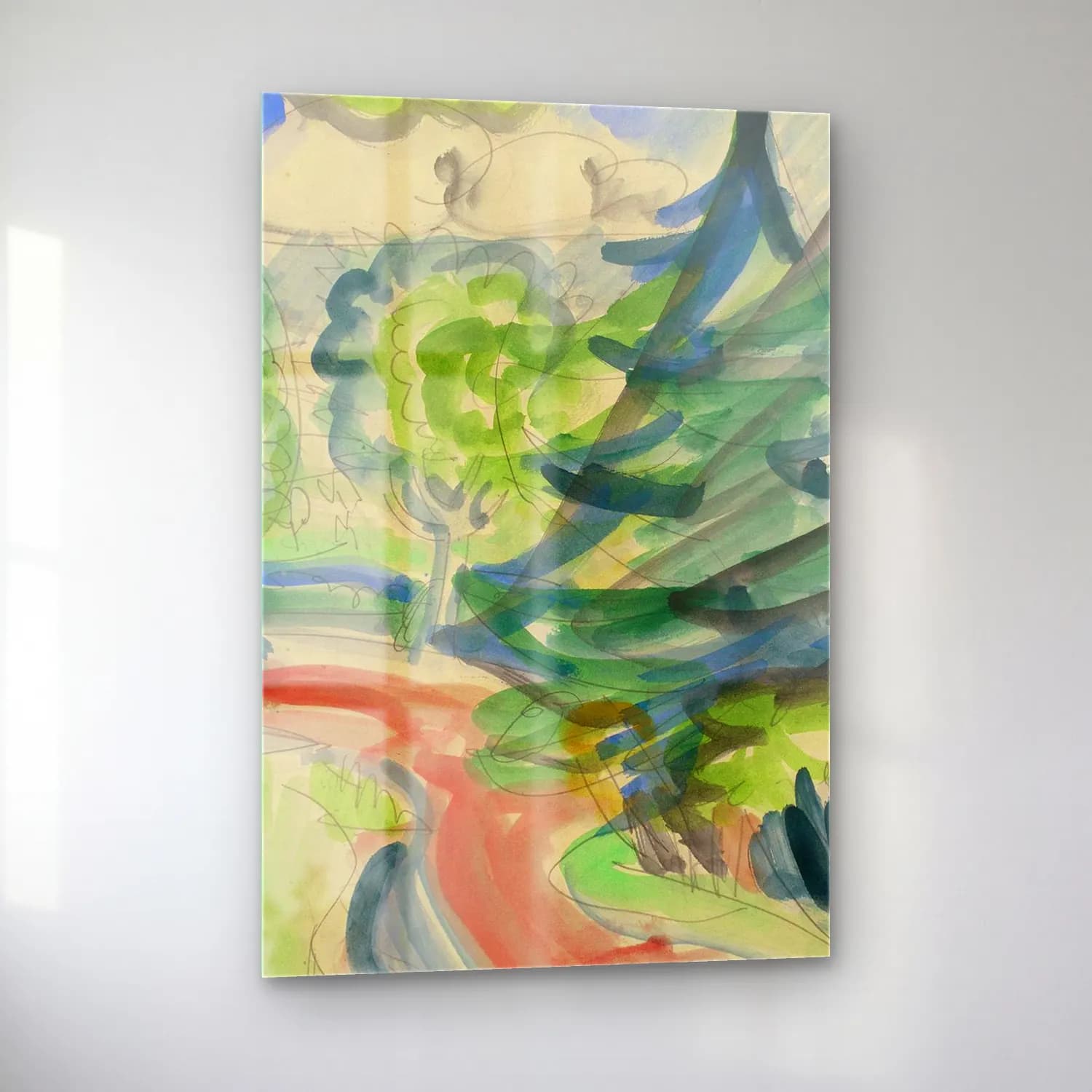 Ernst Ludwig Kirchner – Waldstraße im Taunus – Yeşil Tonlar cam tablo — sol açıdan görünüm