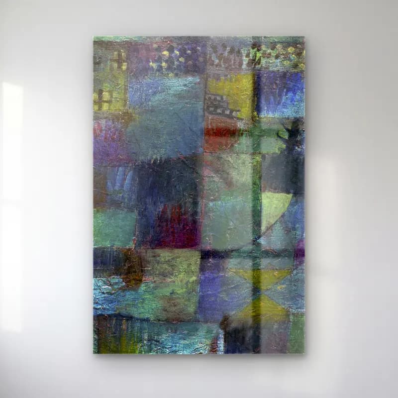 Paul Klee – Terraced garden cam tablo — Paul Klee – Terraced garden — modern soyut soyut manzara