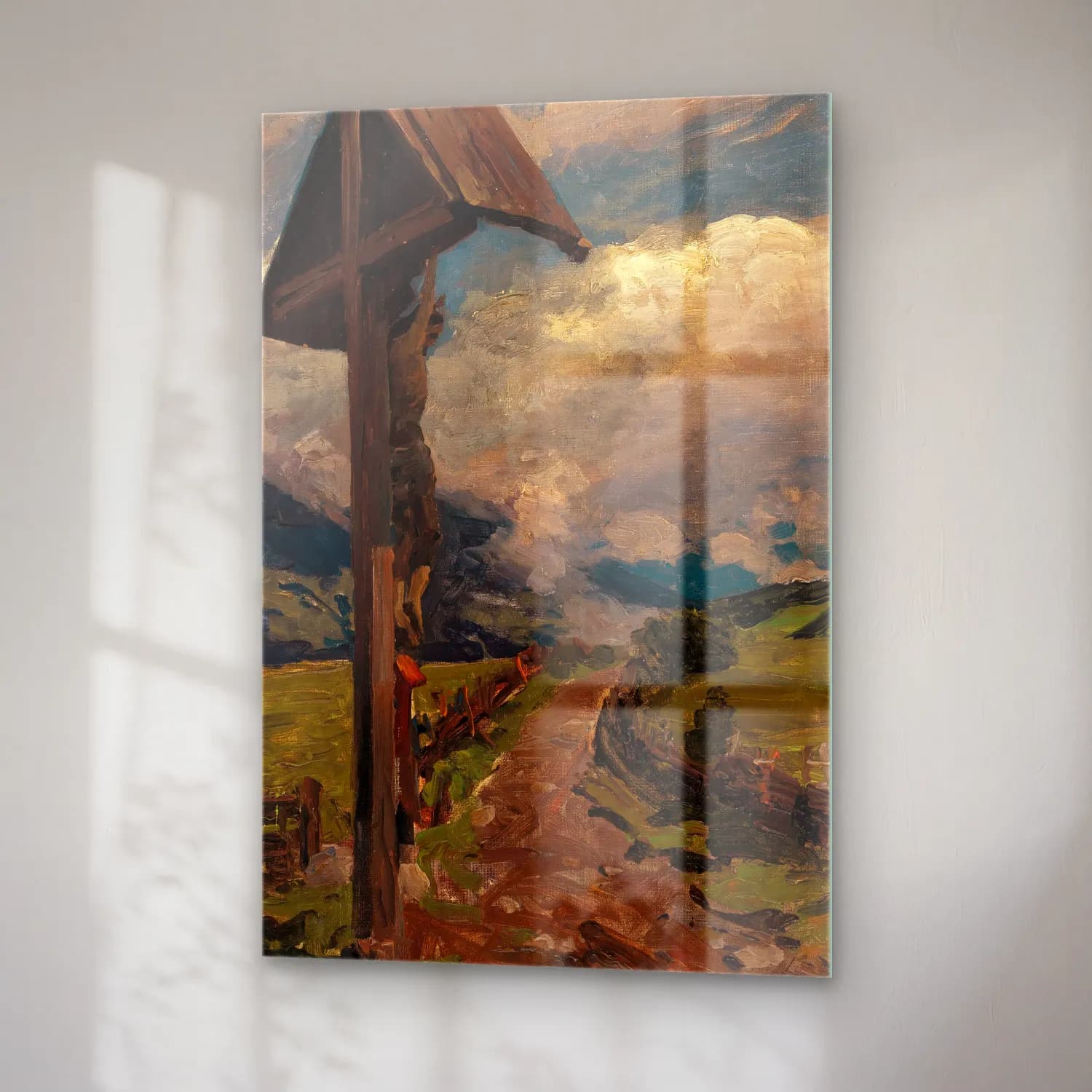 Alexander Koester – A Wayside Shrine – Yeşil Tonlar cam tablo — sağ açıdan görünüm