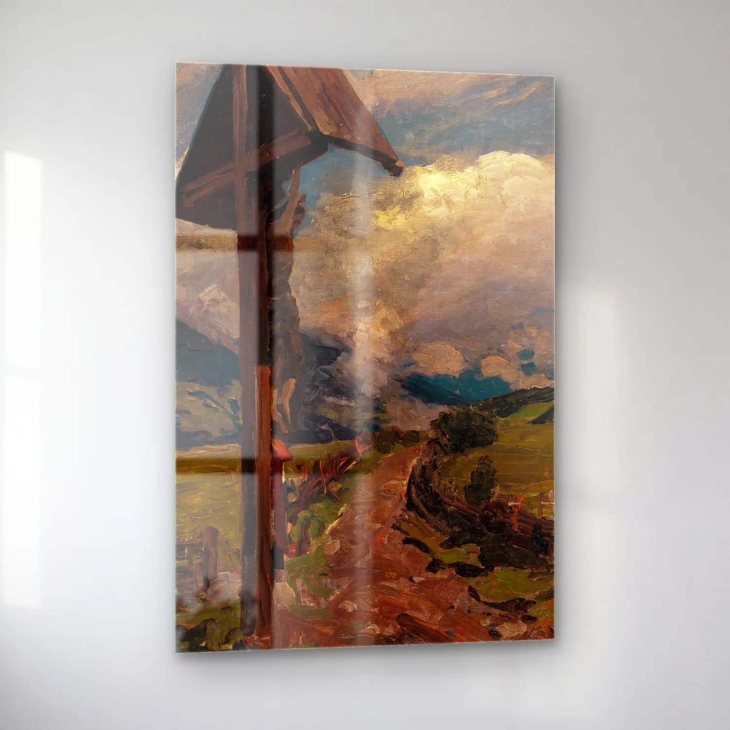 Alexander Koester – A Wayside Shrine – Yeşil Tonlar cam tablo — sol açıdan görünüm