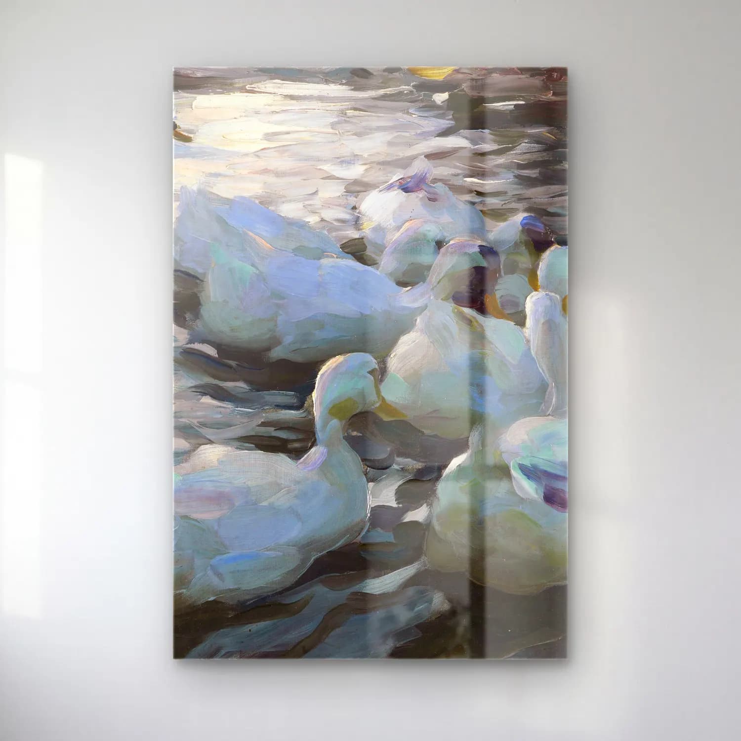 Alexander Koester – Elf Enten im Wasser (Ca. 1915-1932) – Turkuaz Tonlar cam tablo — Alexander Koester – Elf Enten im Wasser (Ca. 1915-1932) – Turkuaz Tonlar — empresyonist ördekler