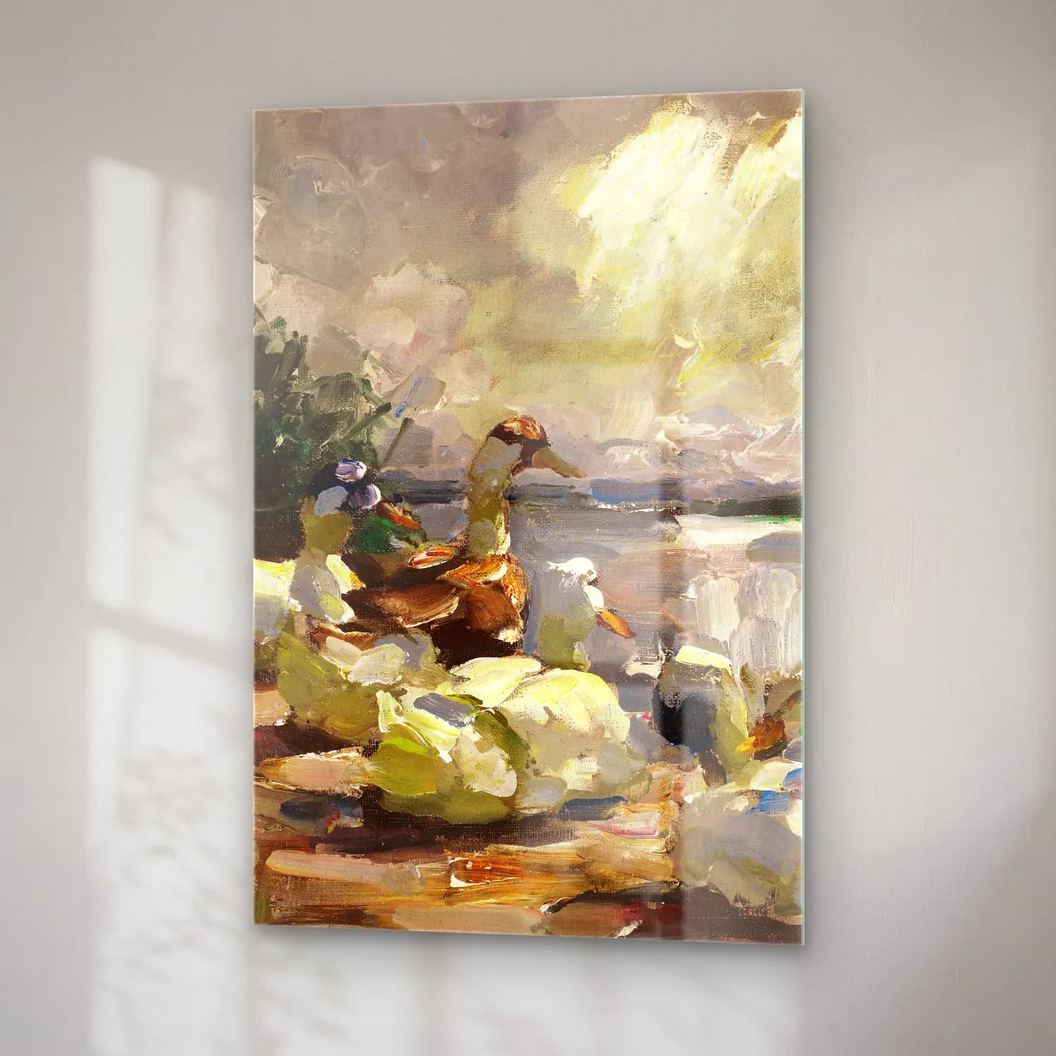 Alexander Koester – Enten am Ufer (schöne Wolkenstimmung) cam tablo — sağ açıdan görünüm