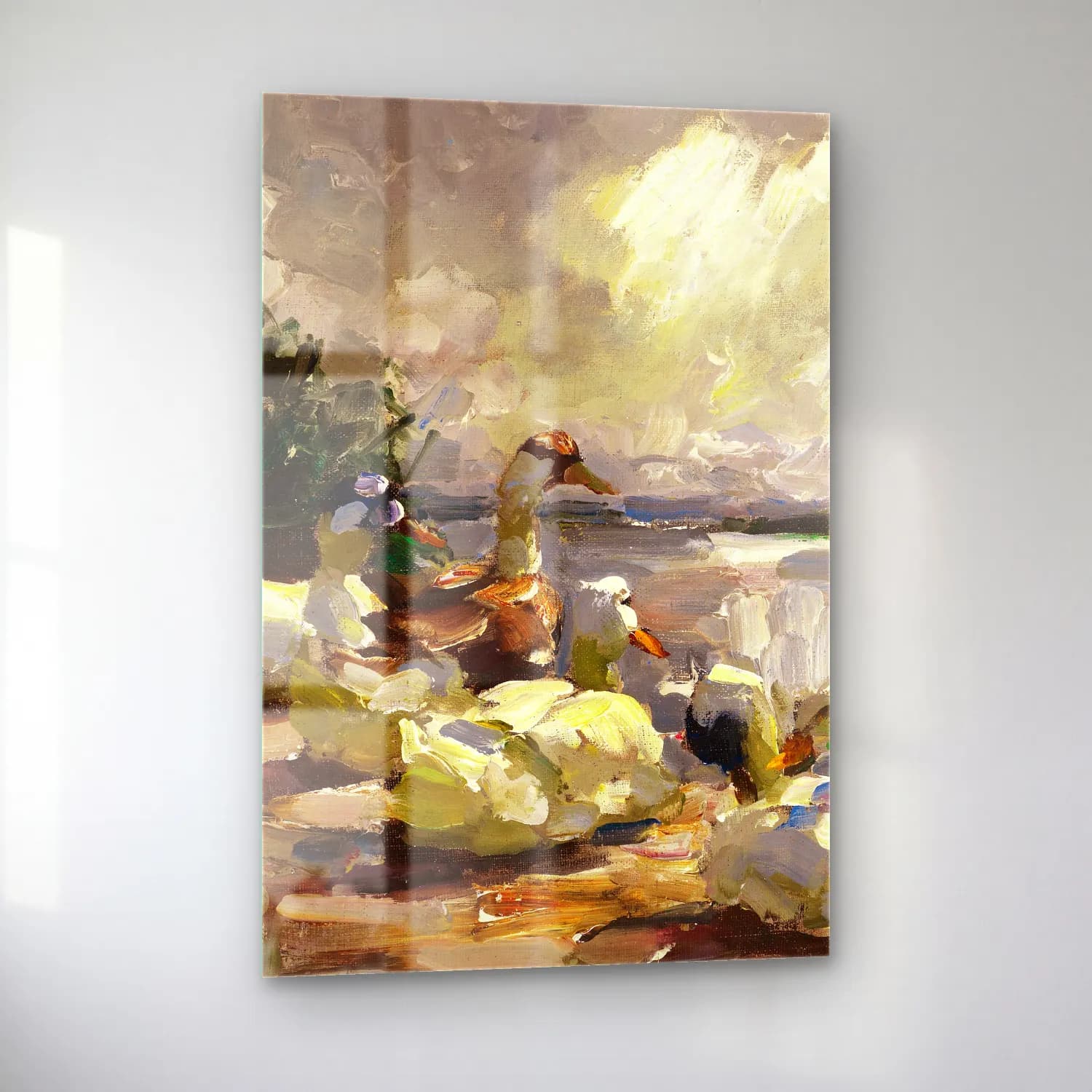 Alexander Koester – Enten am Ufer (schöne Wolkenstimmung) cam tablo — sol açıdan görünüm