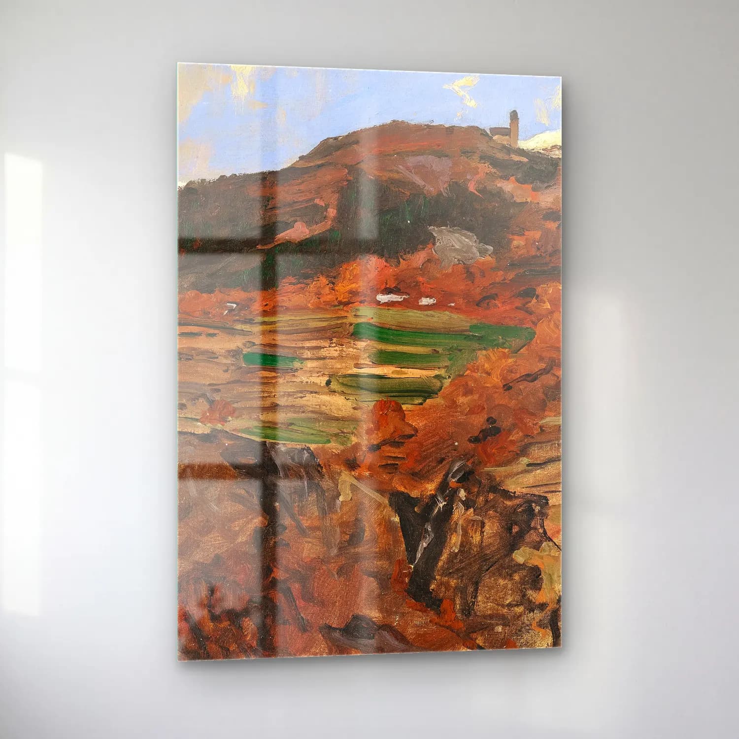 Alexander Koester – Foehn winds in the Eisack Valley – Bej Tonlar cam tablo — sol açıdan görünüm