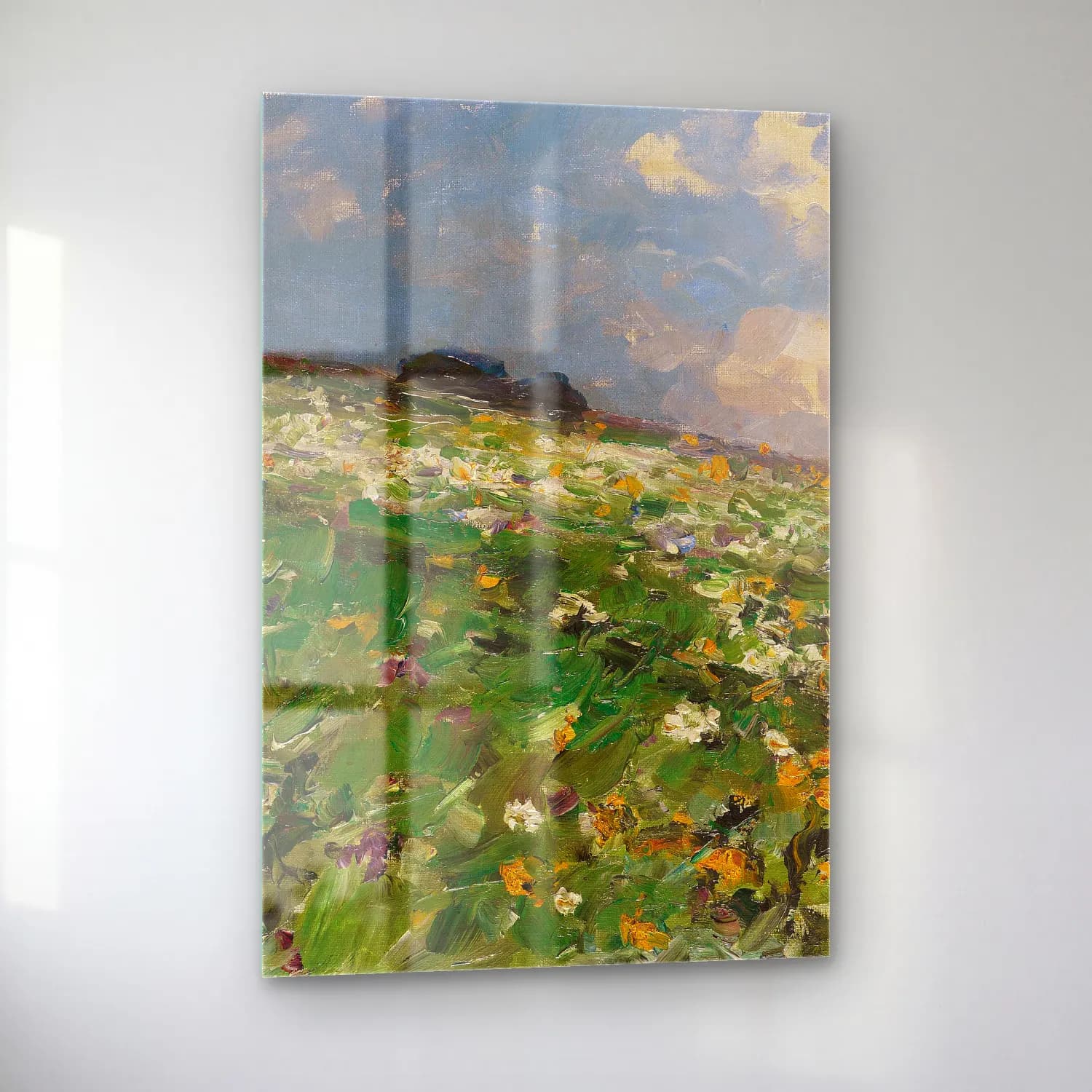 Alexander Koester – Sommerwiese – Yeşil Tonlar cam tablo — sol açıdan görünüm