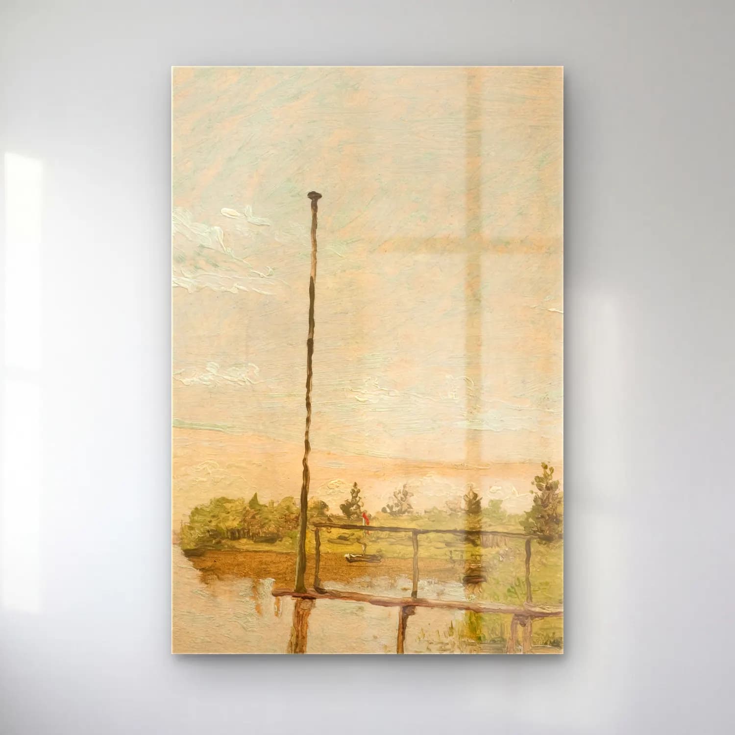 Christen Købke – View from Dosseringen near the Sortedam Lake Looking… cam tablo — Christen Købke – View from Dosseringen near the Sortedam Lake Looking… — empresyonist yalnız ağaç