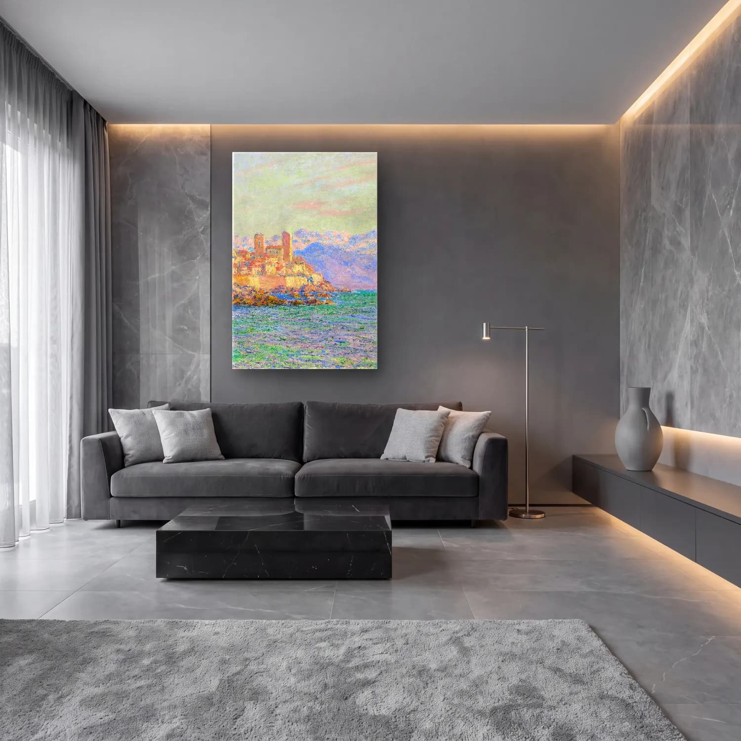 Claude Monet – Antibes, Le Fort cam tablo — lüks salon duvarında