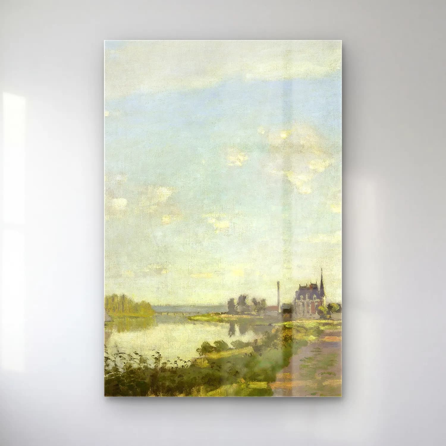 Claude Monet – Argenteuil cam tablo — Claude Monet – Argenteuil — empresyonist kırda nehir