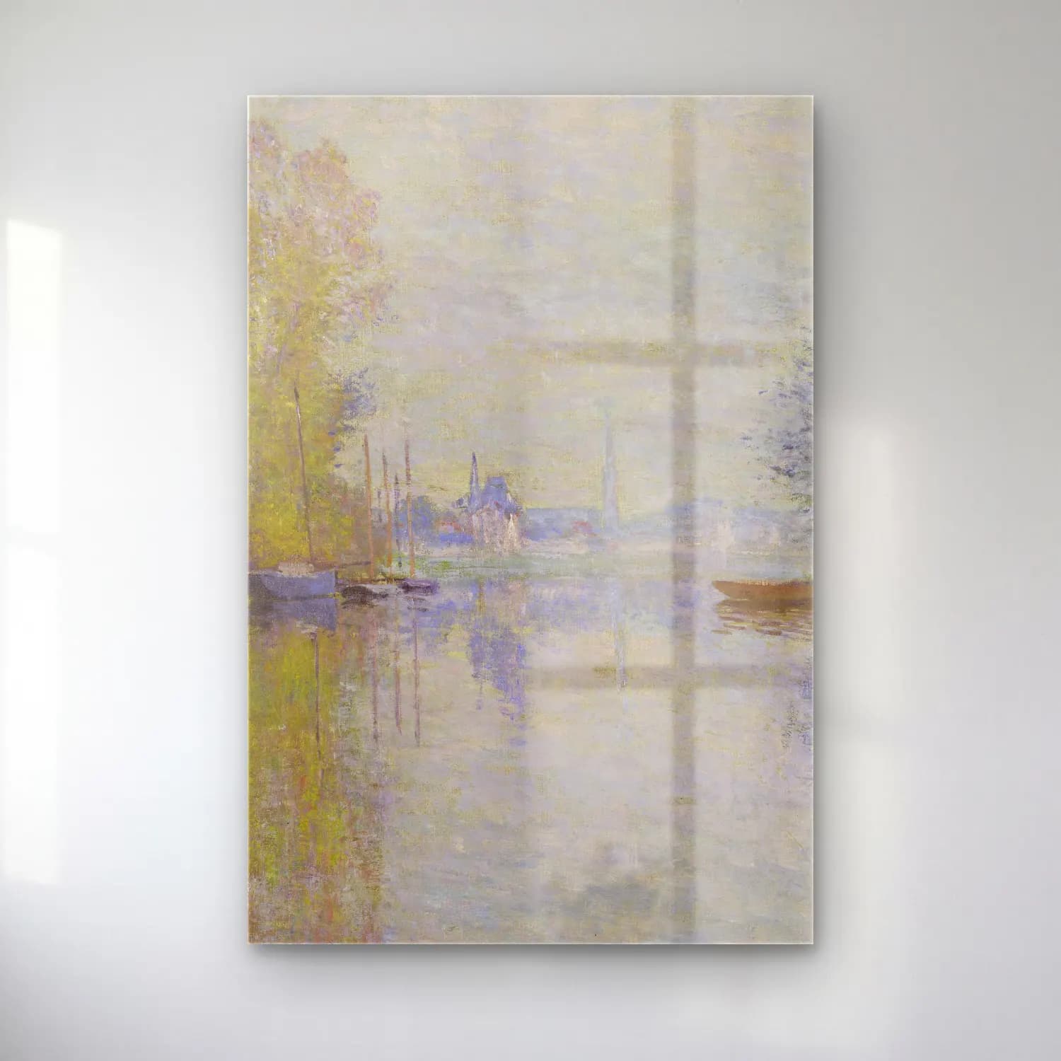 Claude Monet – Autumn on the Seine, Argenteuil cam tablo — Claude Monet – Autumn on the Seine, Argenteuil — empresyonist liman ve tekneler