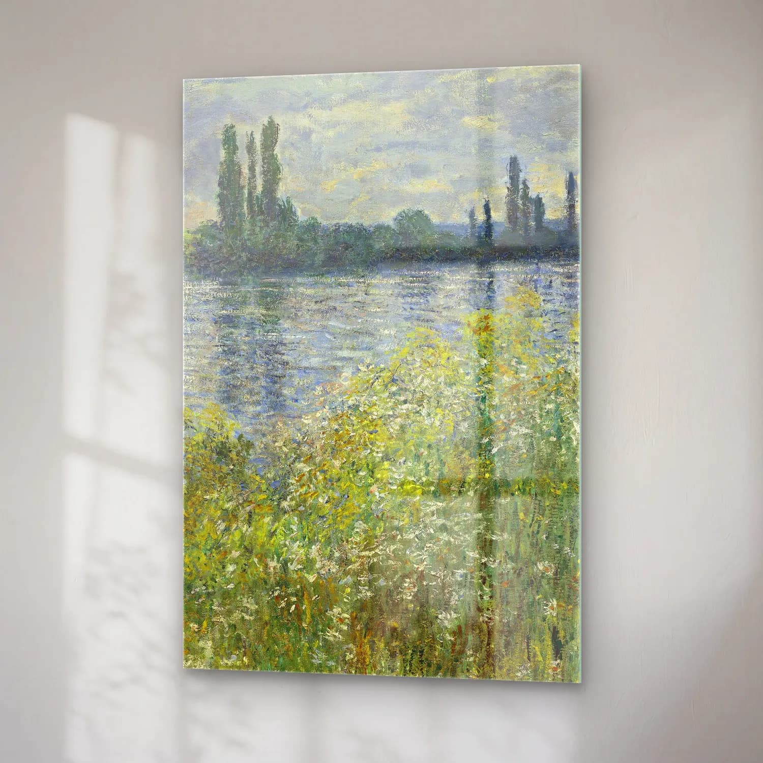 Claude Monet – Banks of the Seine,Vétheuil cam tablo — sağ açıdan görünüm