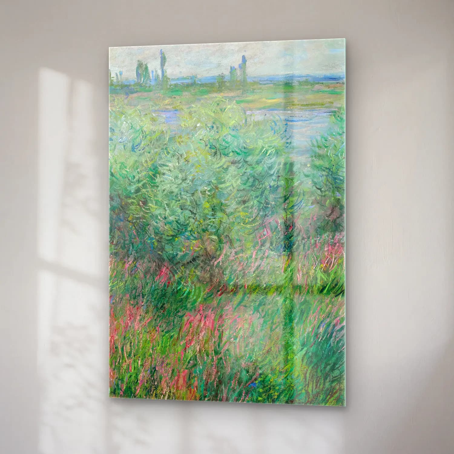 Claude Monet – Berges De La Seine Près De Vétheuil cam tablo — sağ açıdan görünüm
