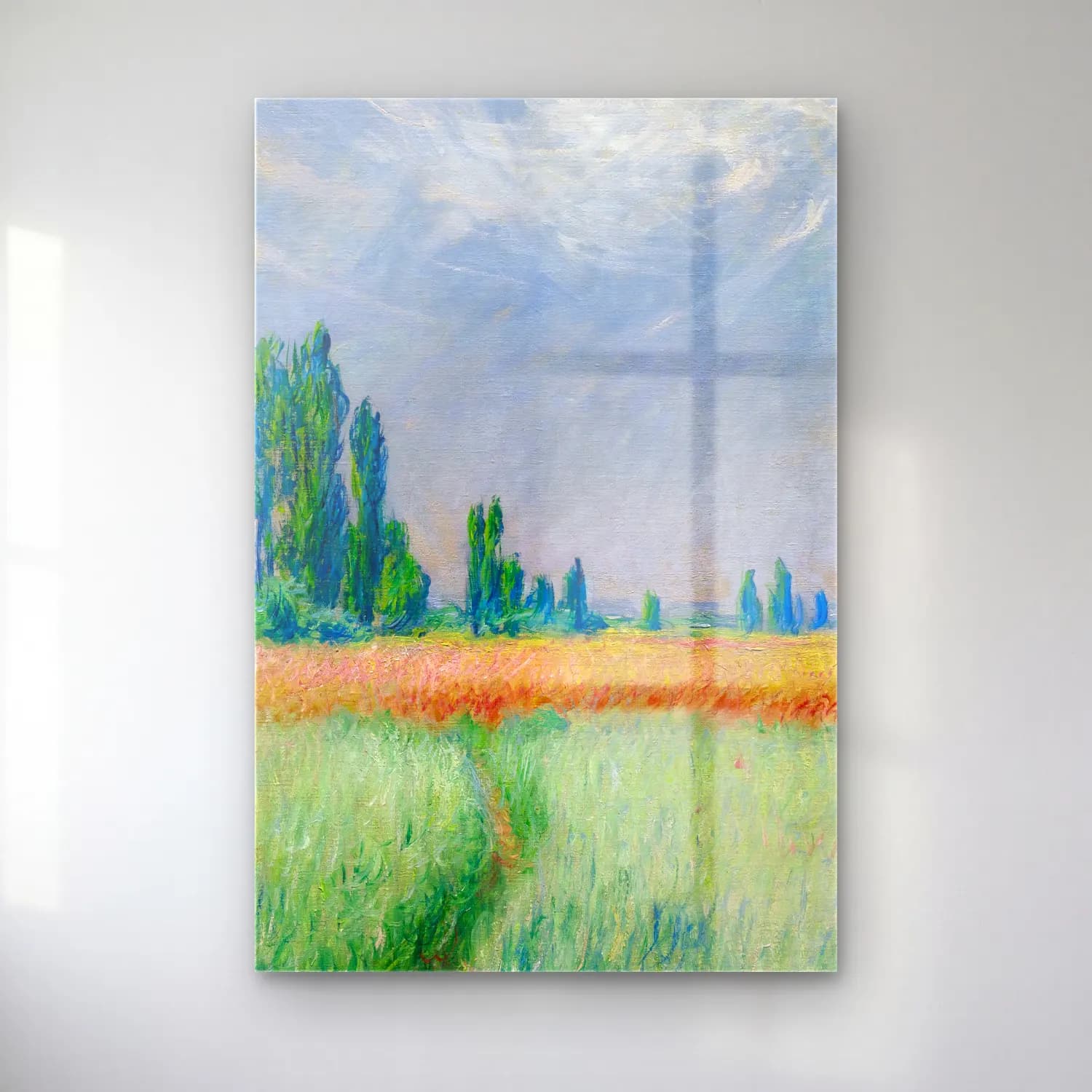 Claude Monet – Champ De Blé cam tablo — Claude Monet – Champ De Blé — empresyonist buğday tarlası