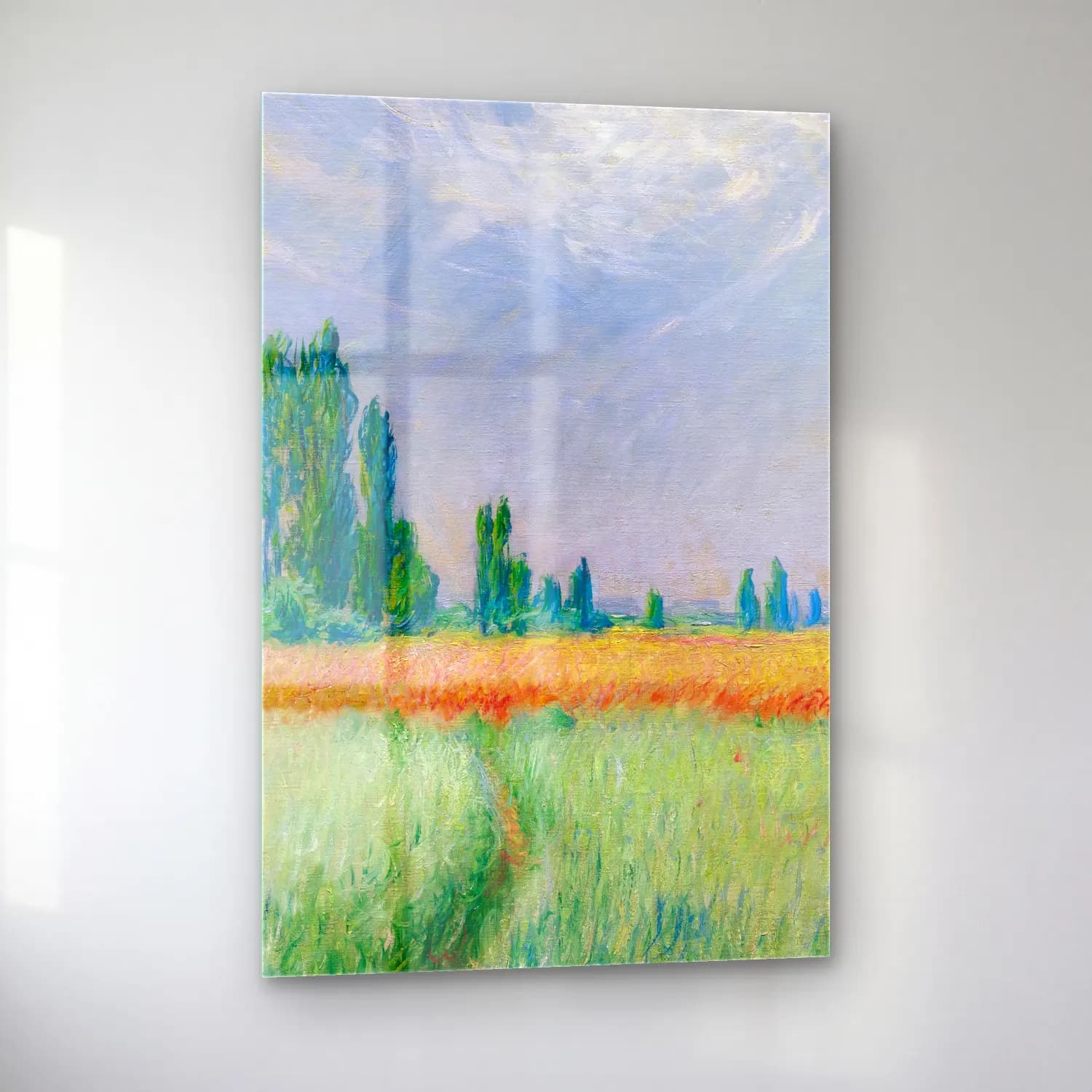 Claude Monet – Champ De Blé cam tablo — sol açıdan görünüm