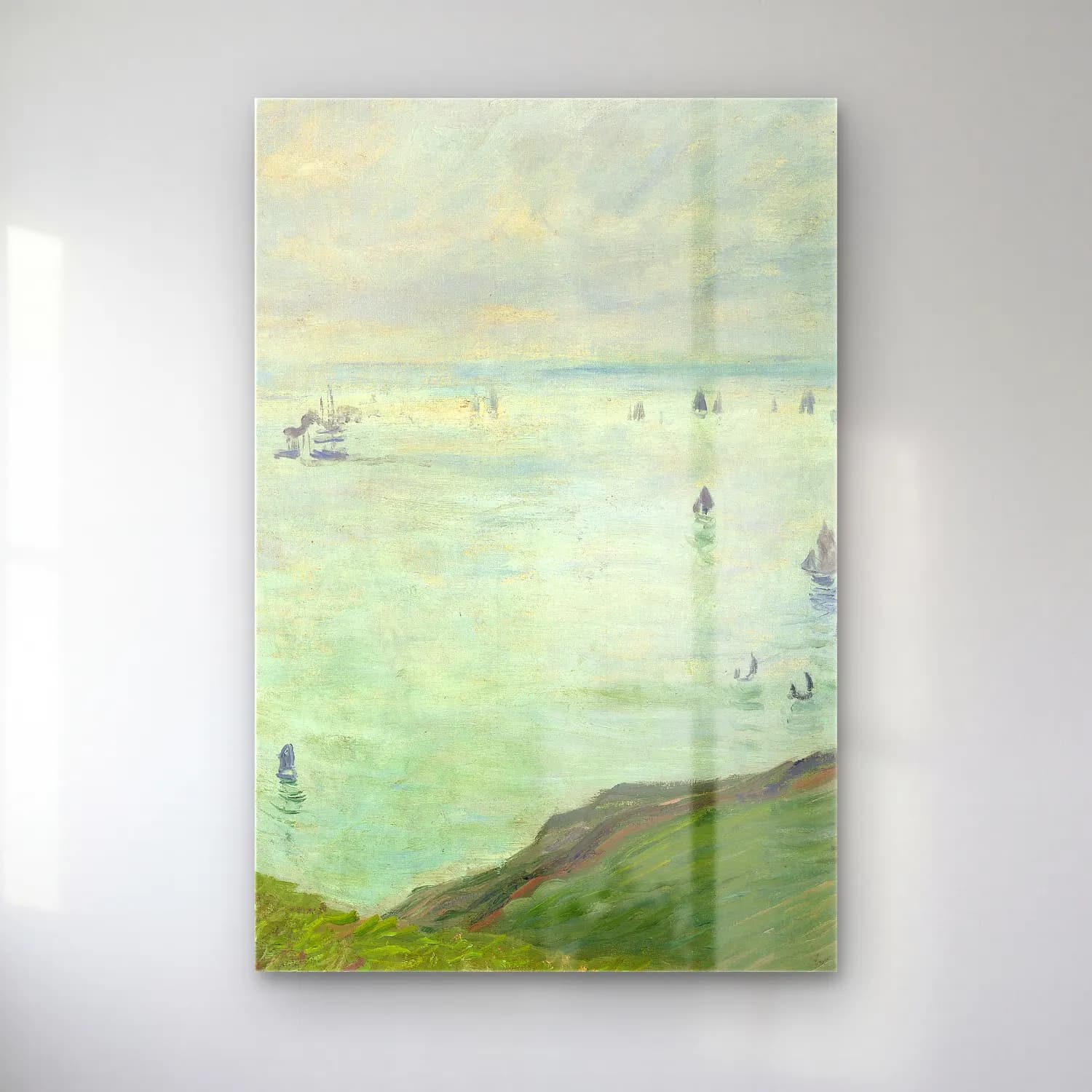 Claude Monet – Cliffs at Pourville cam tablo — Claude Monet – Cliffs at Pourville — empresyonist yelkenliler