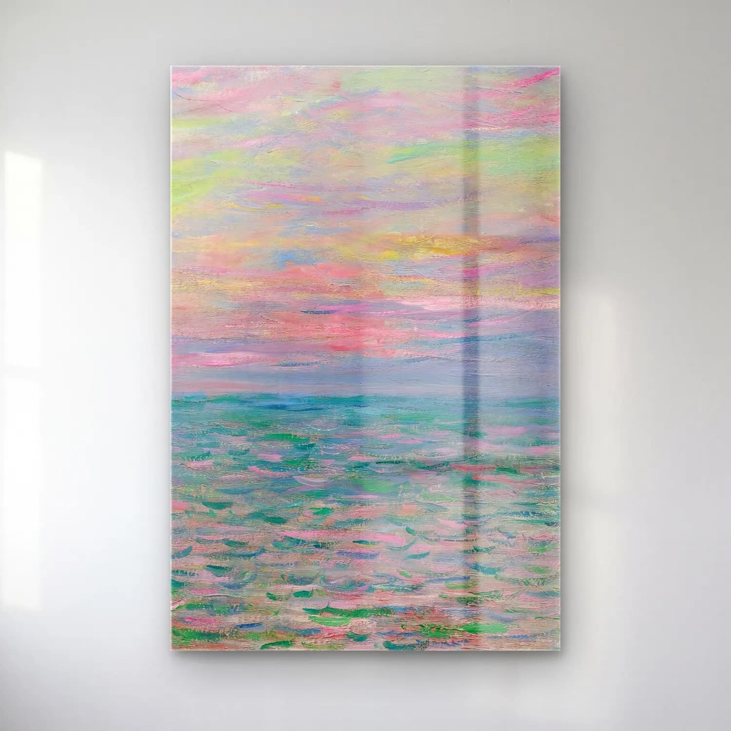 Claude Monet – Coucher De Soleil À Pourville, Pleine Mer cam tablo — Claude Monet – Coucher De Soleil À Pourville, Pleine Mer — empresyonist renk alanları