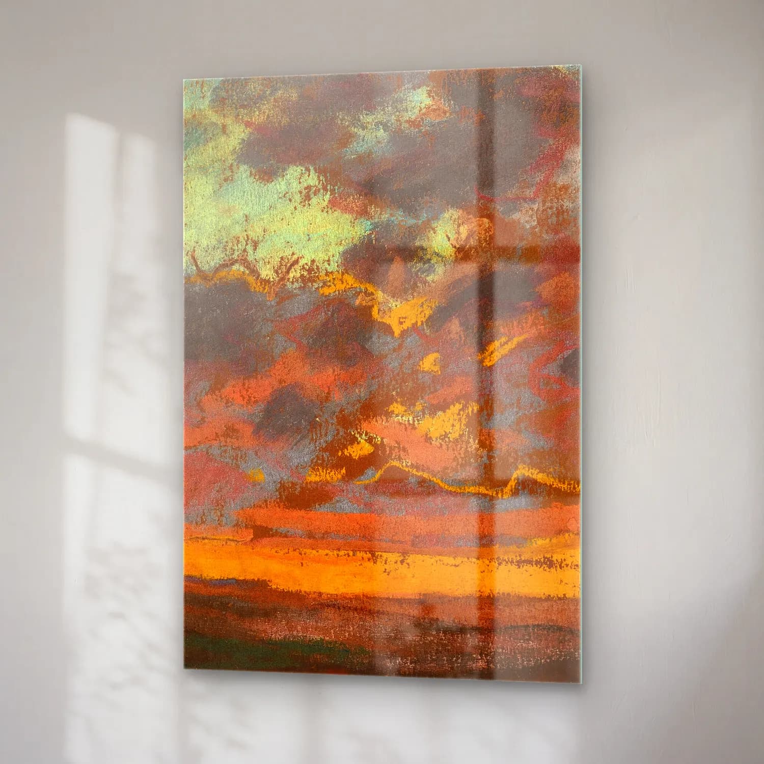 Claude Monet – Coucher de soleil (circa 1868) cam tablo — sağ açıdan görünüm