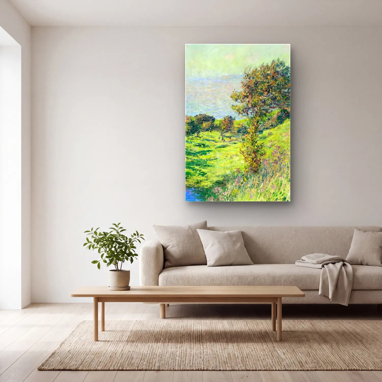 Claude Monet – Coup de vent cam tablo — açık renk salonda