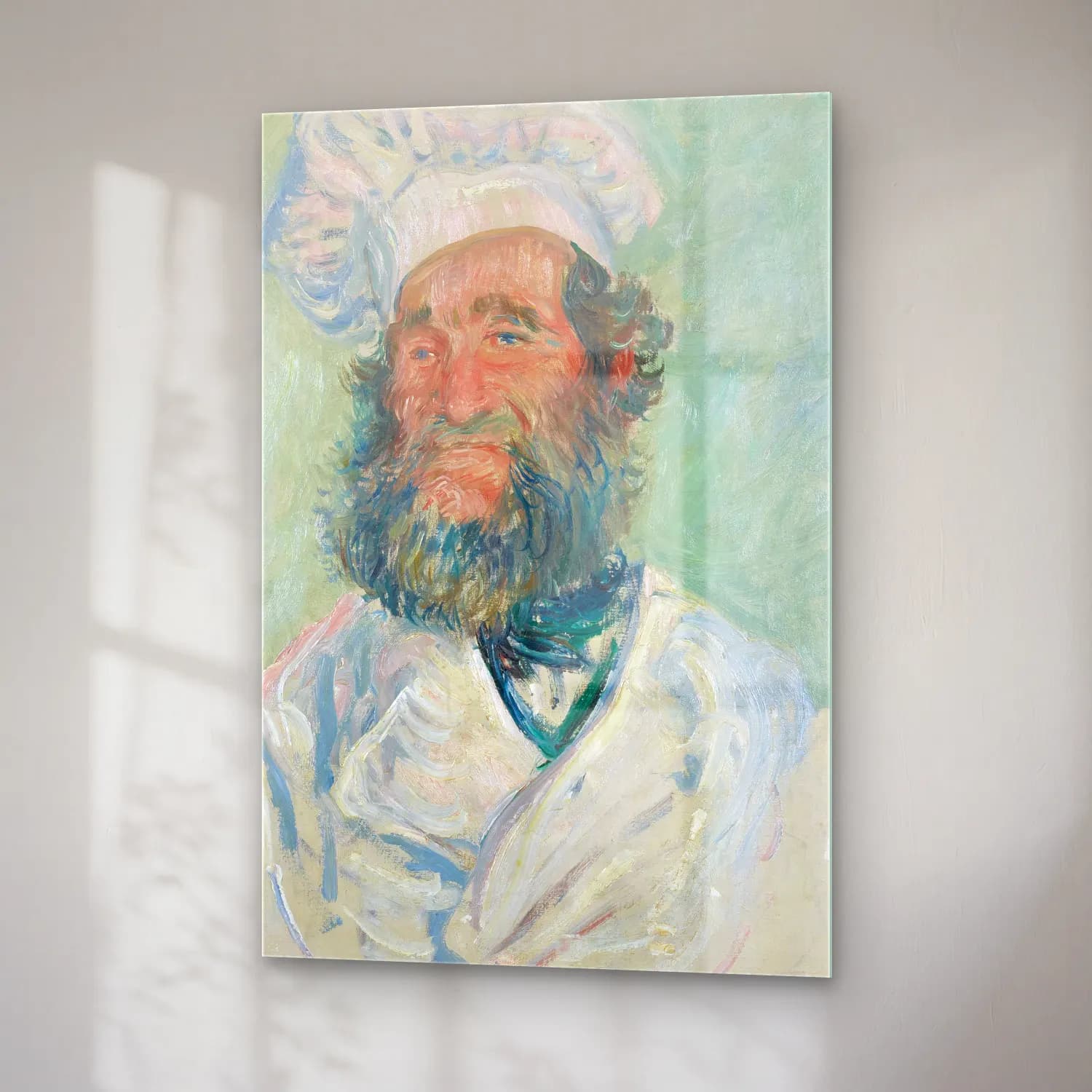Claude Monet – Der Koch (Le Père Paul) Monsieur Paul cam tablo — sağ açıdan görünüm