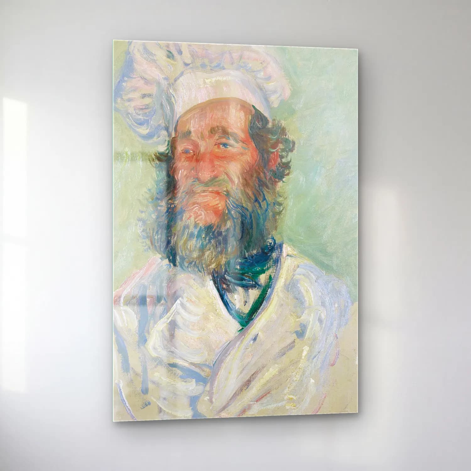 Claude Monet – Der Koch (Le Père Paul) Monsieur Paul cam tablo — sol açıdan görünüm