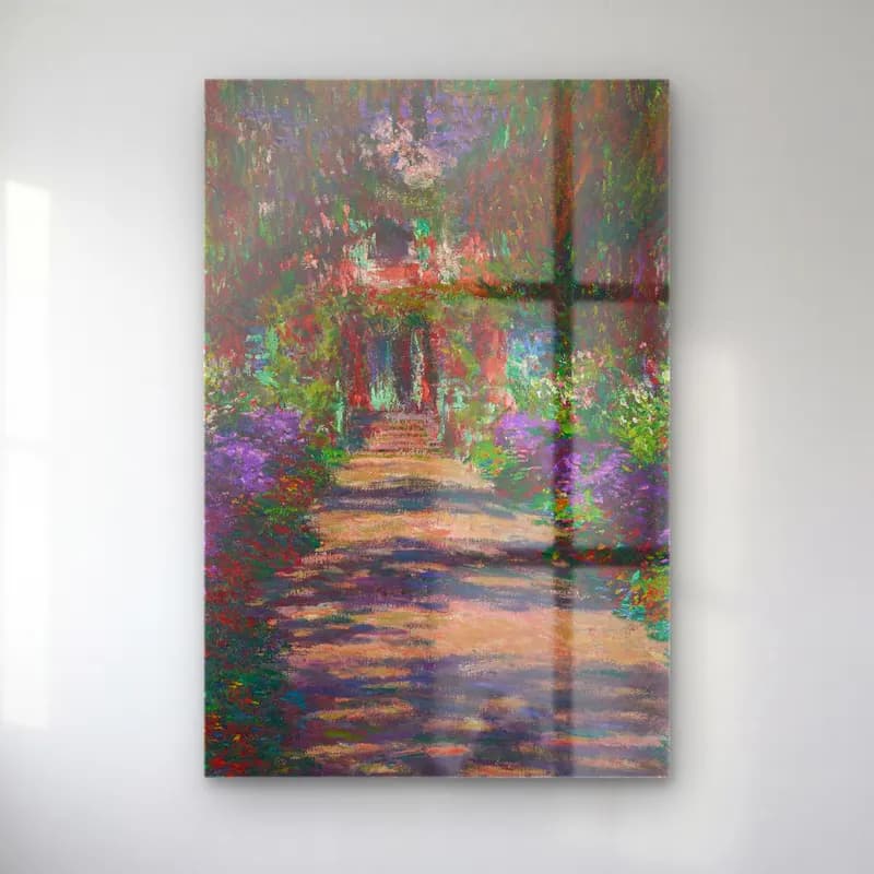Claude Monet – Eine Allee in Monets Garten in Giverny cam tablo — Claude Monet – Eine Allee in Monets Garten in Giverny — empresyonist çiçek bahçesi