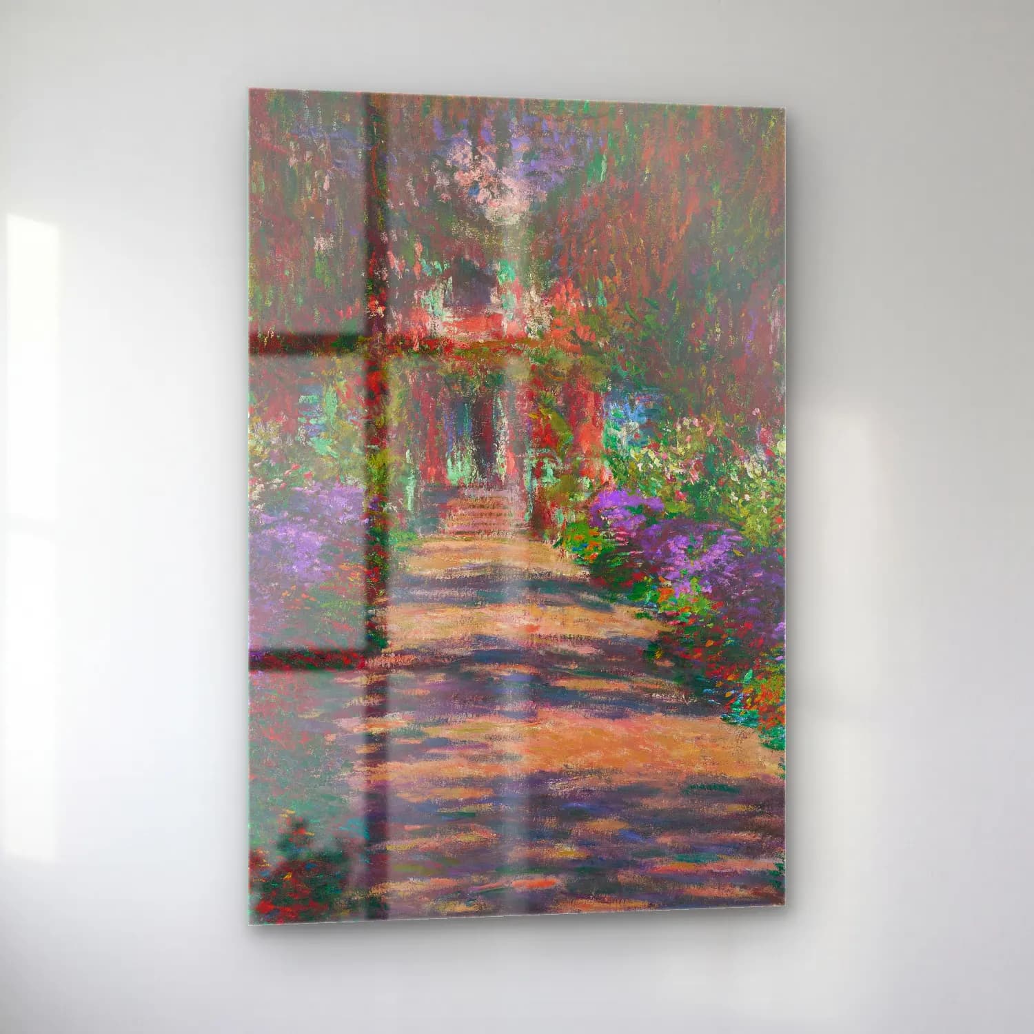 Claude Monet – Eine Allee in Monets Garten in Giverny cam tablo — sol açıdan görünüm