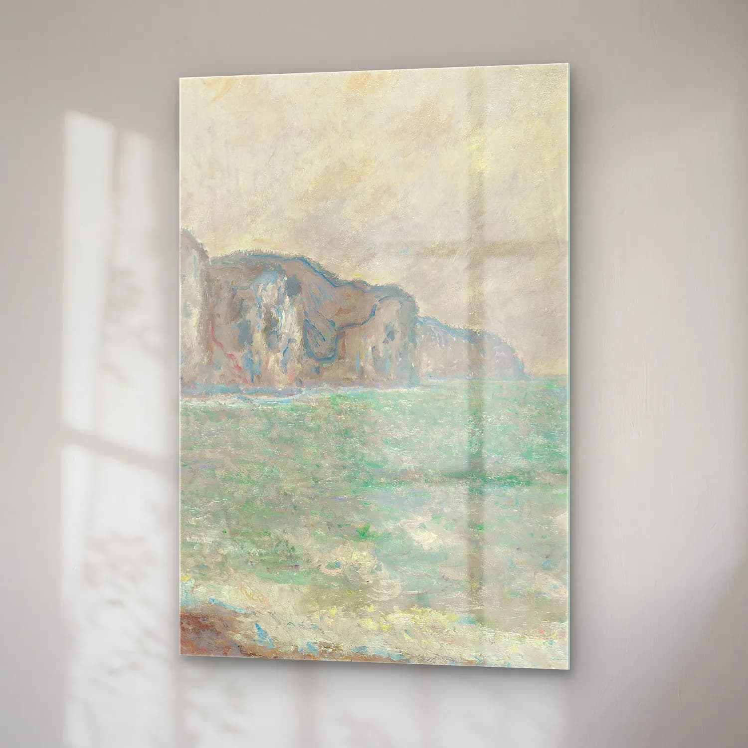 Claude Monet – Falaise De Pourville cam tablo — sağ açıdan görünüm
