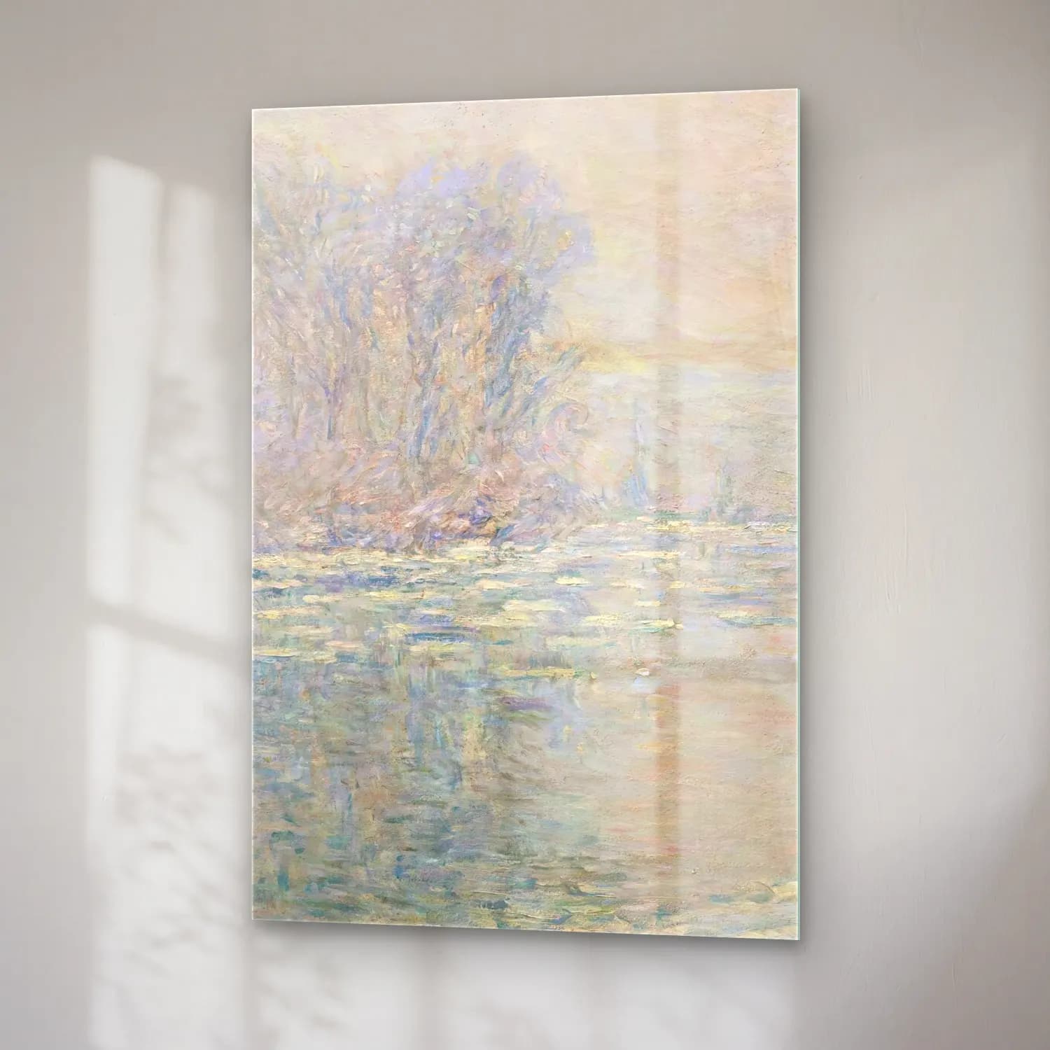 Claude Monet – Glaçons, Effet Blanc cam tablo — sağ açıdan görünüm