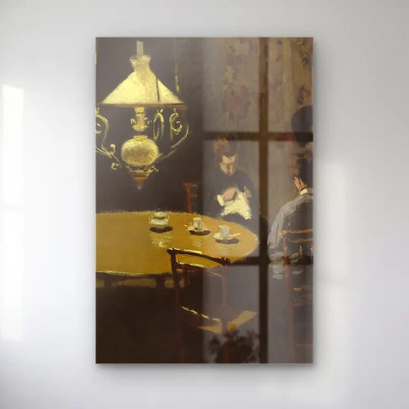 Claude Monet – Interior, after Dinner cam tablo — Claude Monet – Interior, after Dinner — empresyonist çay fincanı