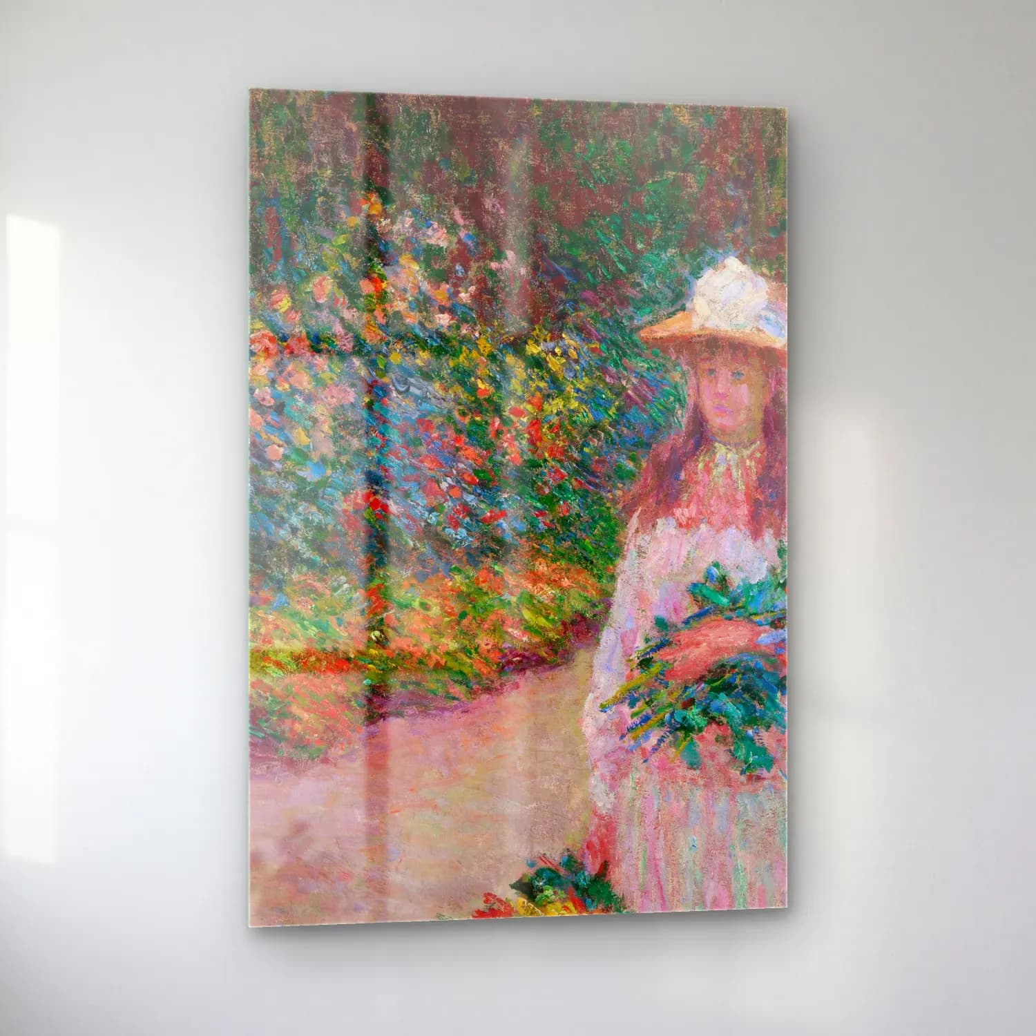 Claude Monet – Jeune fille dans le jardin de Giverny cam tablo — sol açıdan görünüm