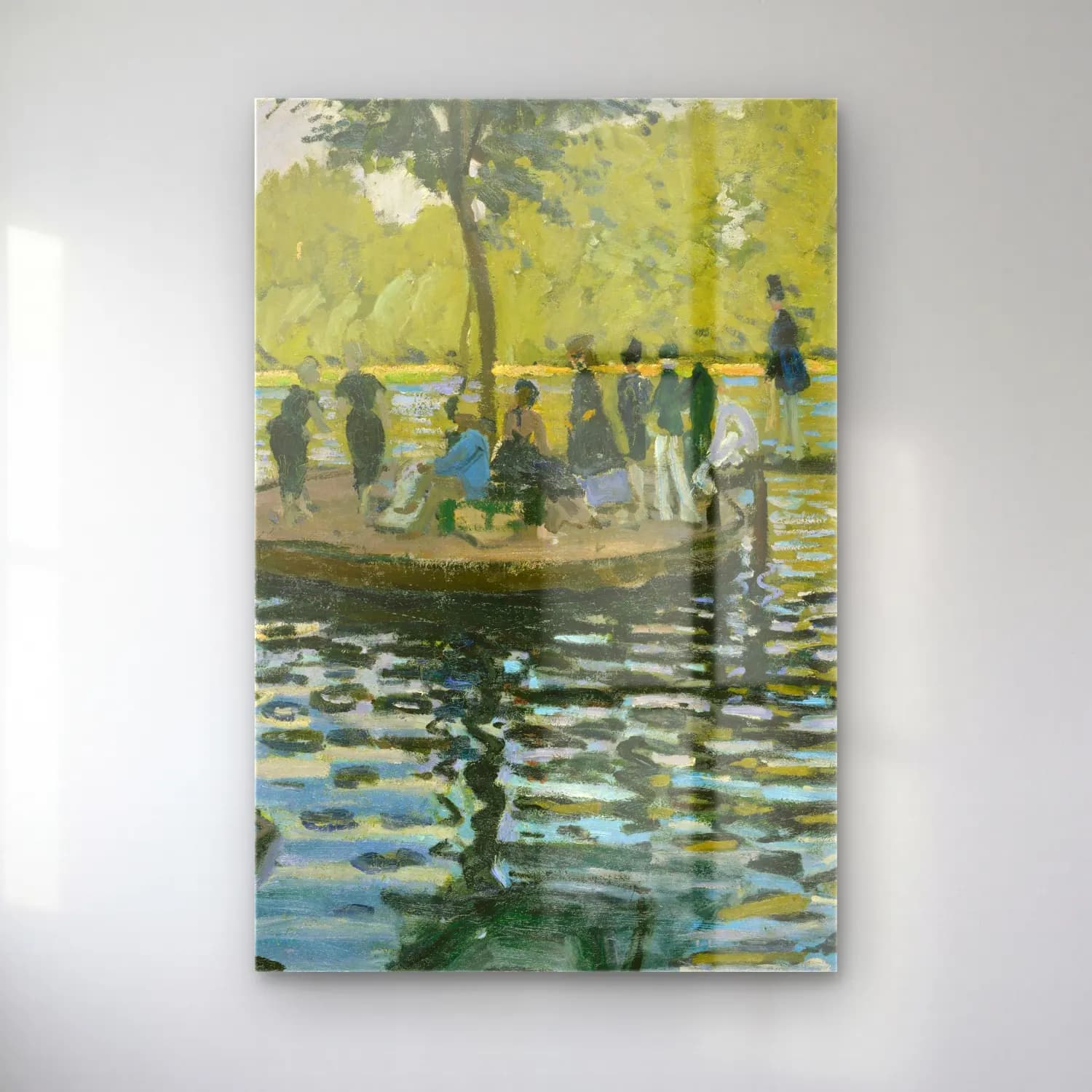 Claude Monet – La Grenouillere cam tablo — Claude Monet – La Grenouillere — empresyonist sahilde i̇nsanlar