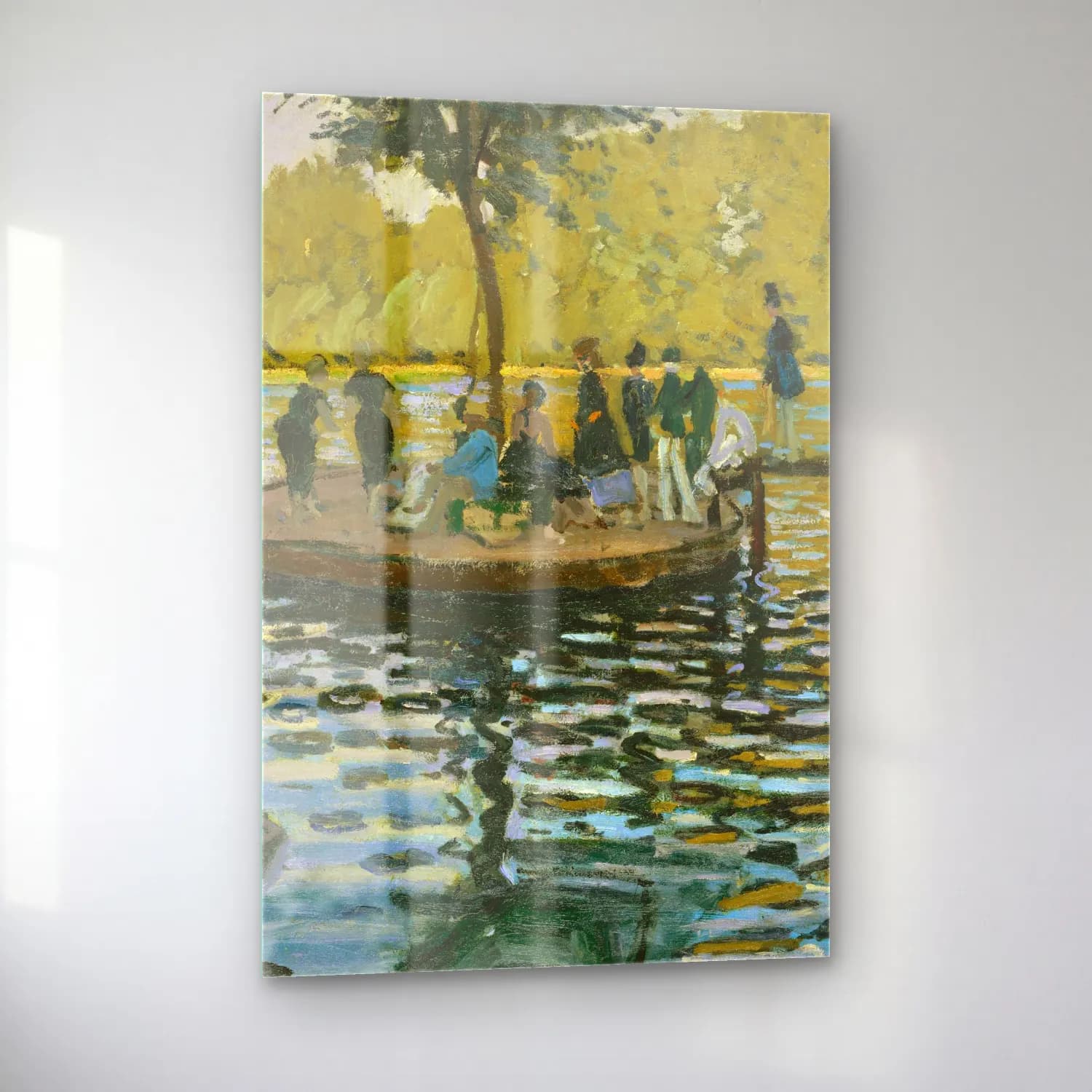 Claude Monet – La Grenouillere cam tablo — sol açıdan görünüm