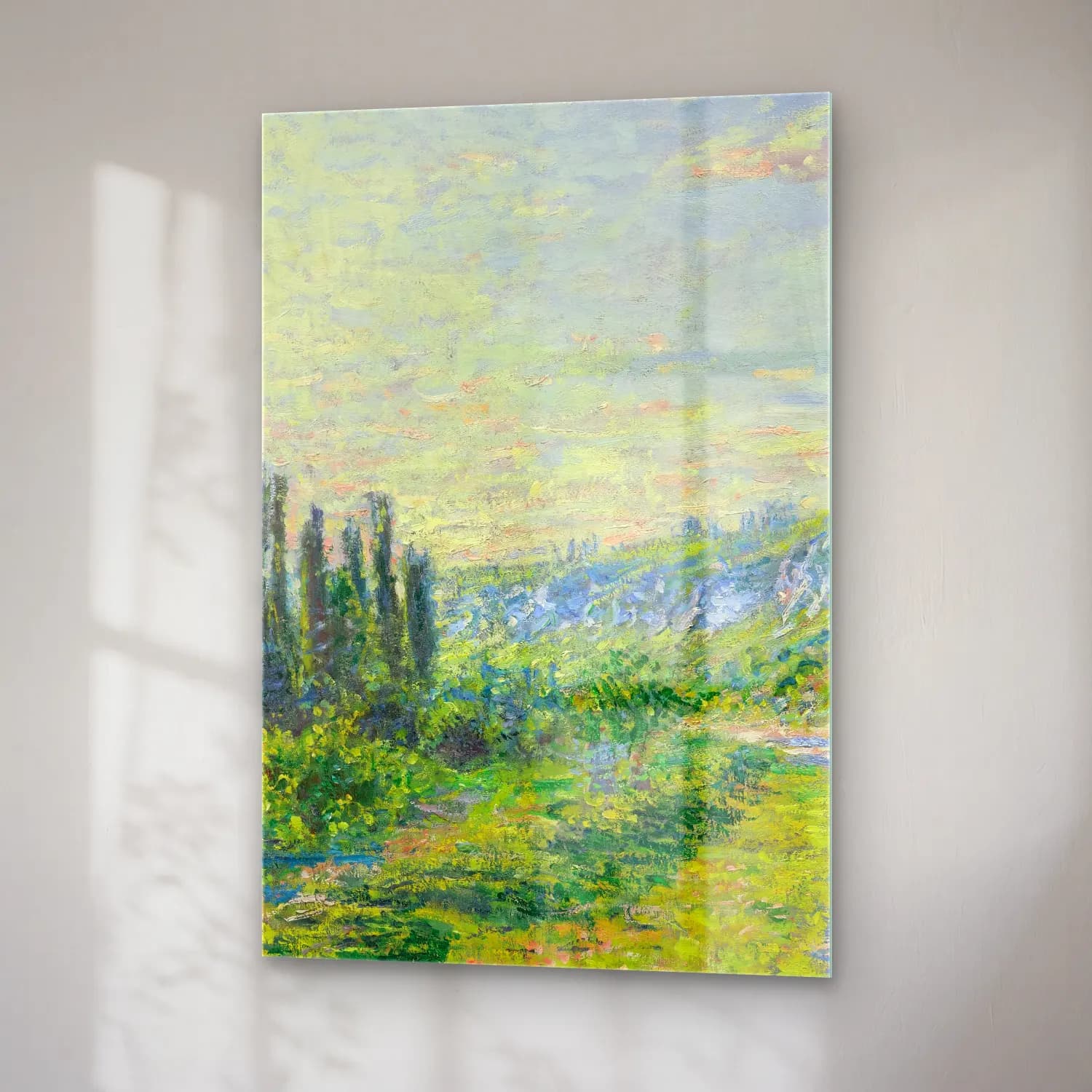 Claude Monet – La Route De Vétheuil cam tablo — sağ açıdan görünüm