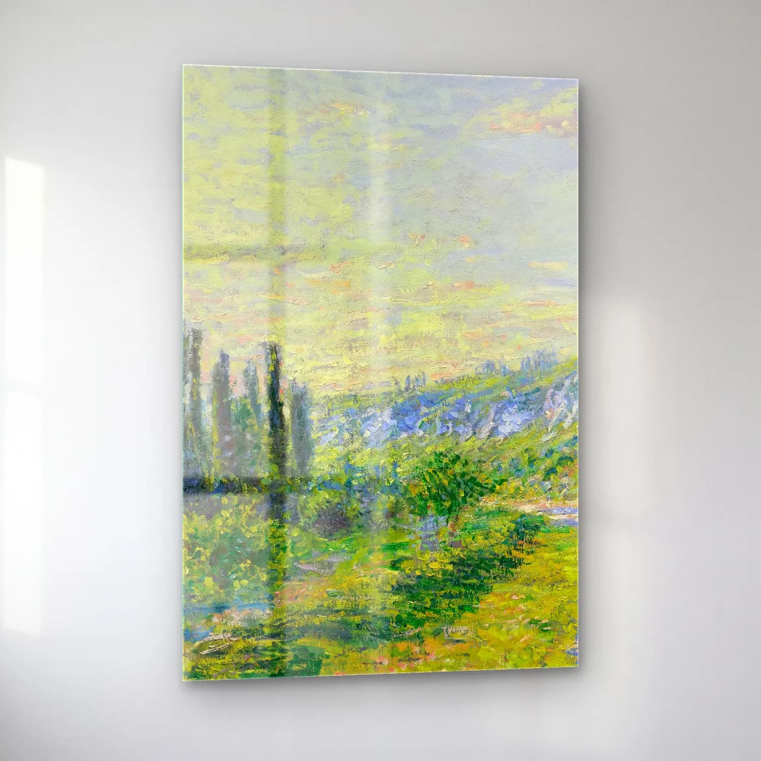 Claude Monet – La Route De Vétheuil cam tablo — sol açıdan görünüm