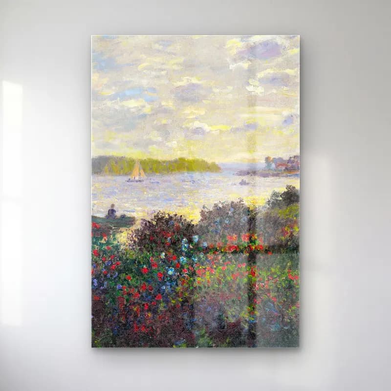 Claude Monet – La Seine À Argenteuil cam tablo — Claude Monet – La Seine À Argenteuil — empresyonist liman ve tekneler