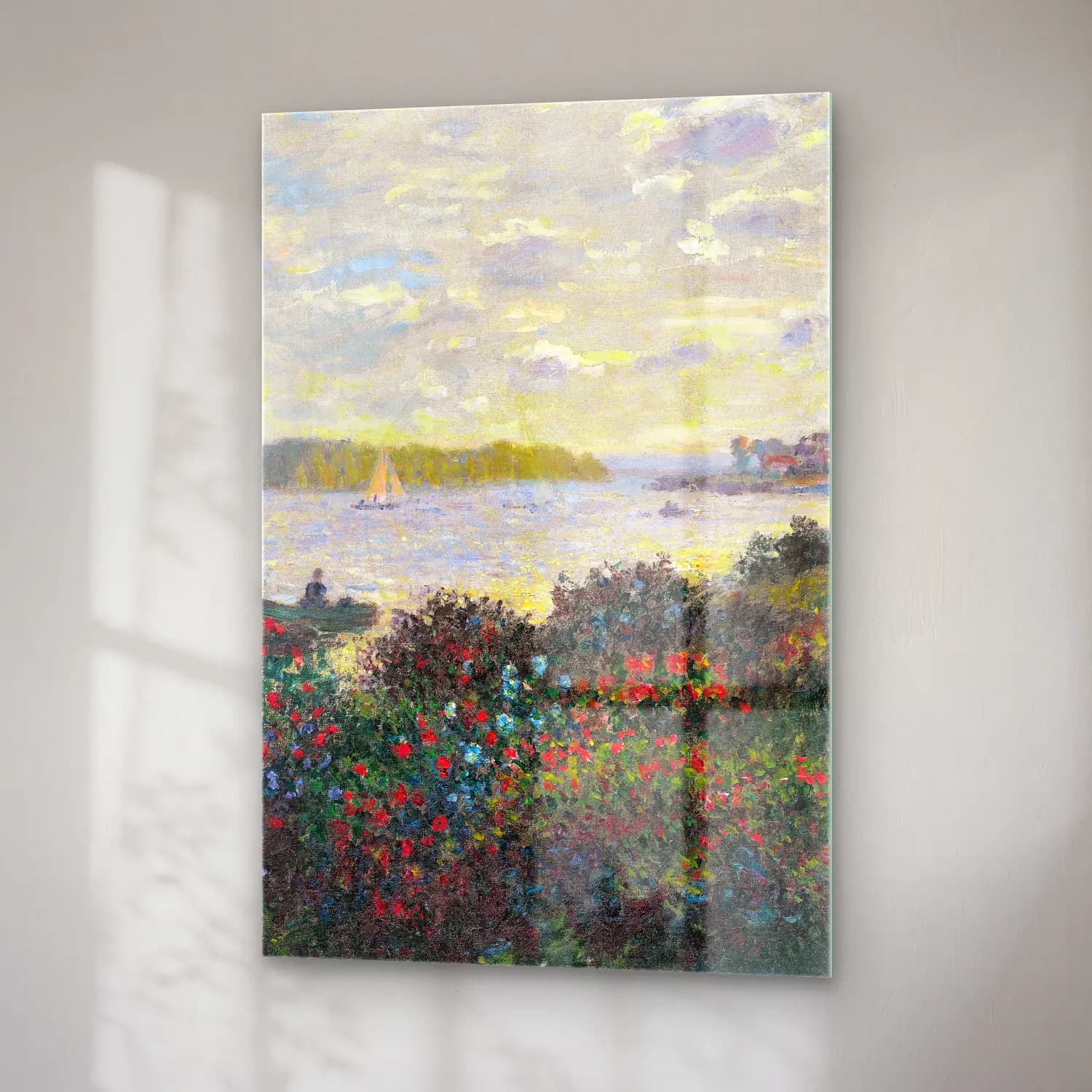 Claude Monet – La Seine À Argenteuil cam tablo — sağ açıdan görünüm