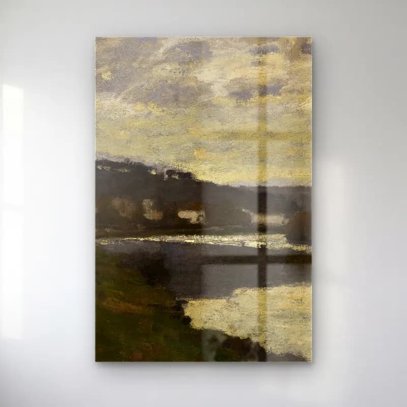 Claude Monet – La Seine à Bougival cam tablo — Claude Monet – La Seine à Bougival — empresyonist kırda nehir