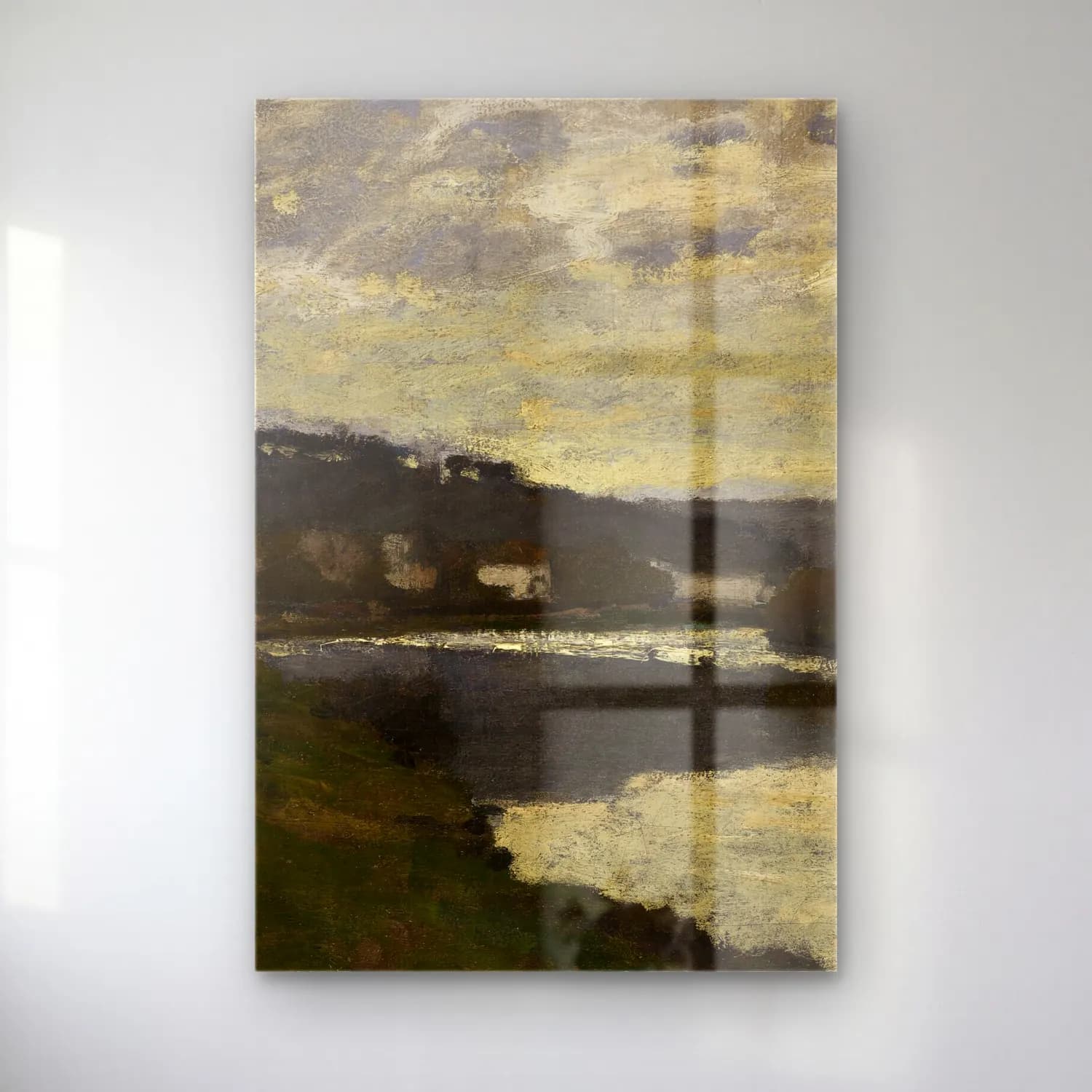 Claude Monet – La Seine à Bougival cam tablo — Claude Monet – La Seine à Bougival — empresyonist kırda nehir